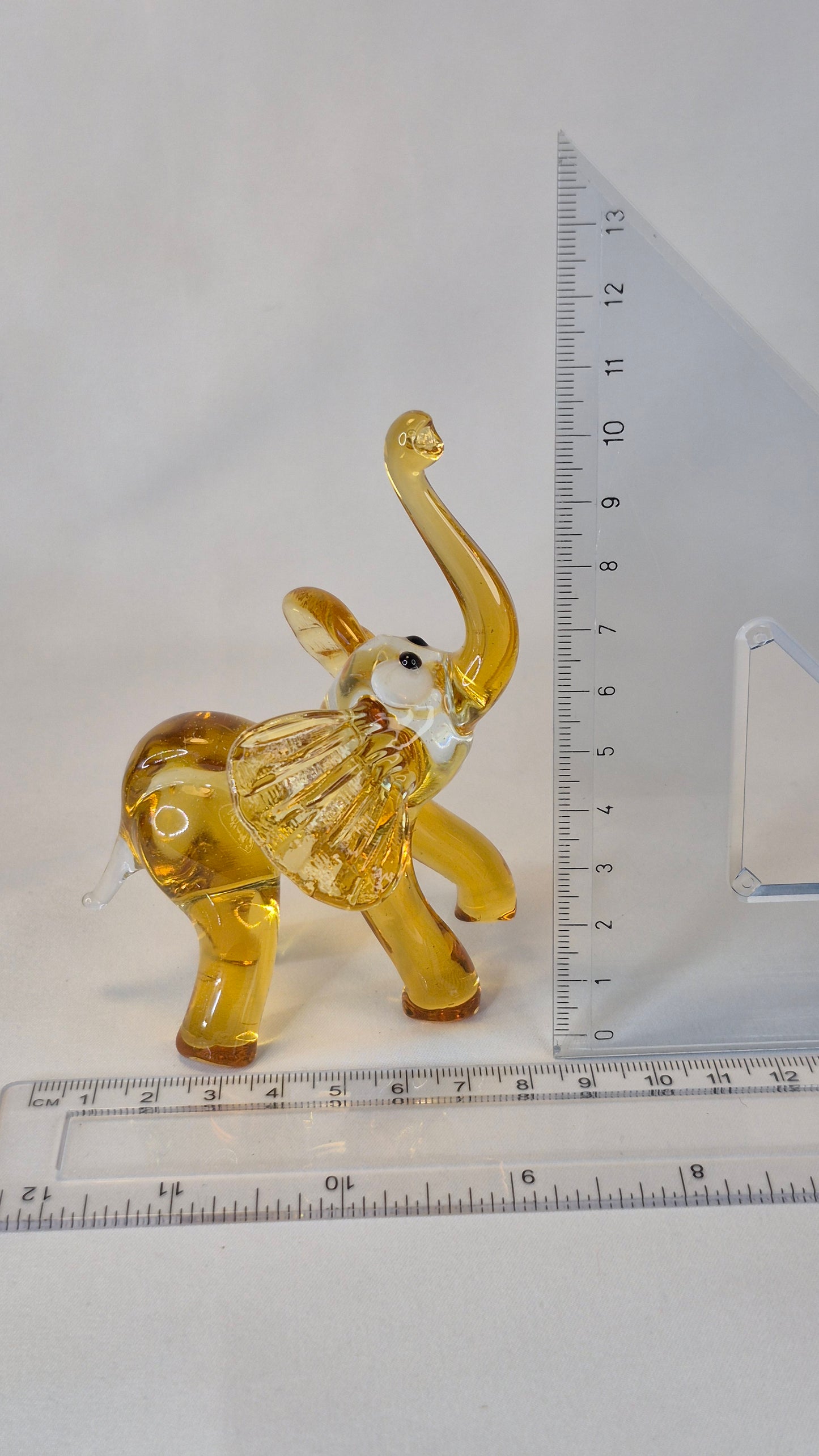Large Honey Glass Elephant