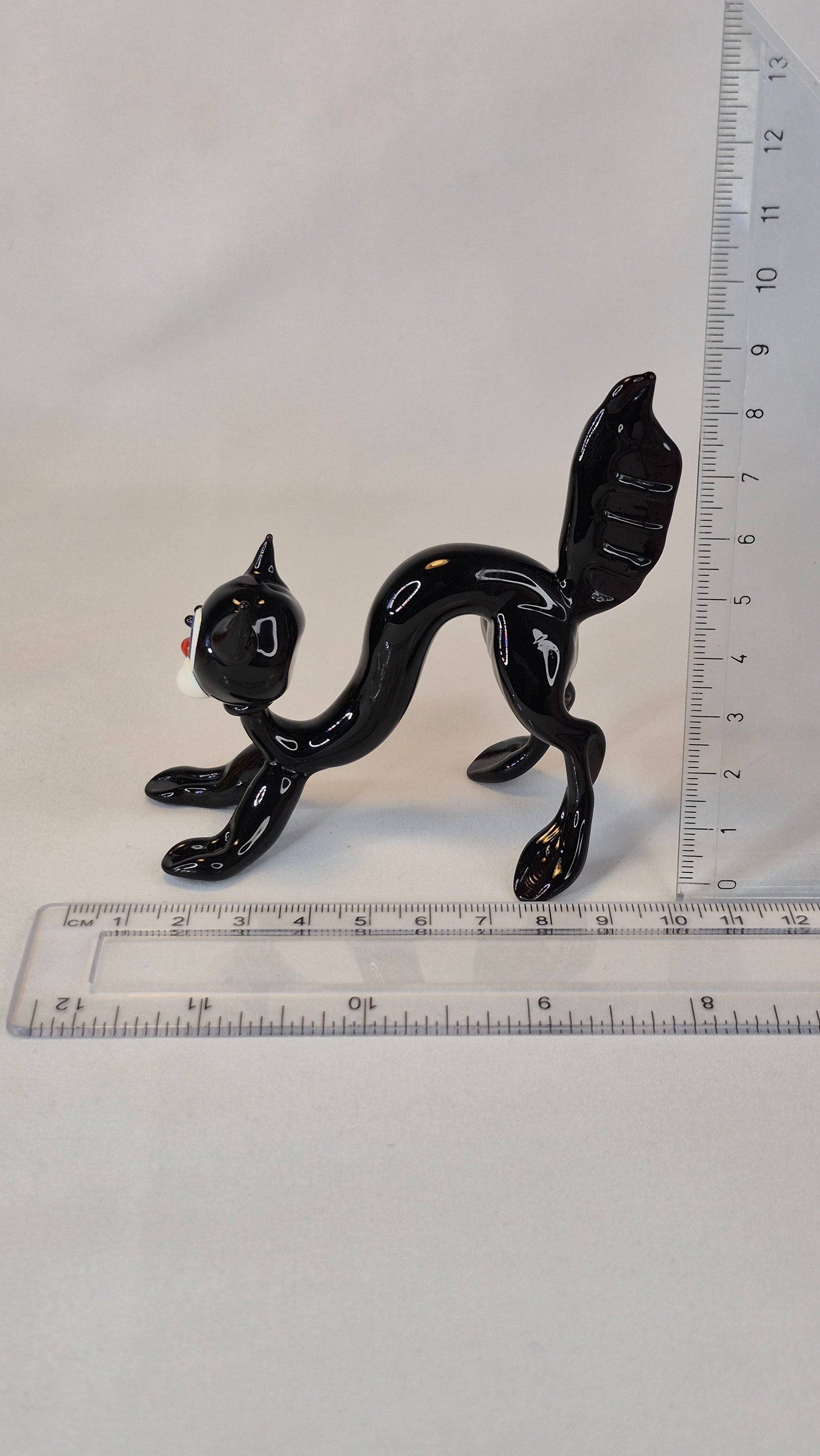 Large Black Glass Cat