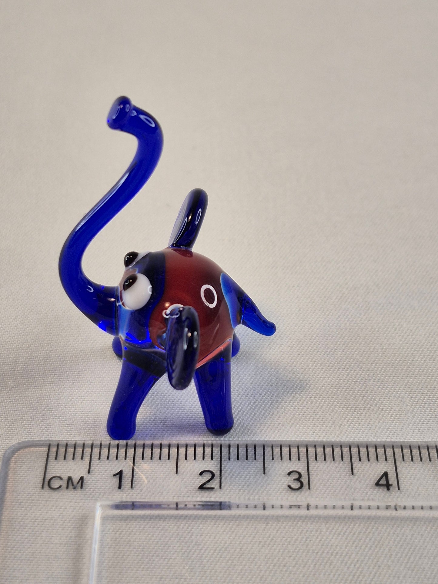 Mini Blue Glass Elephant