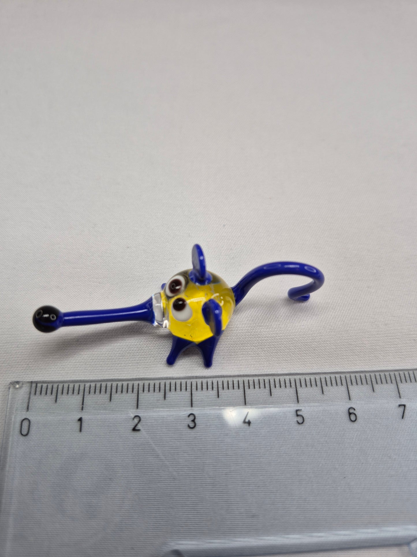 Mini Glass Mouse (blue, yellow, and red)