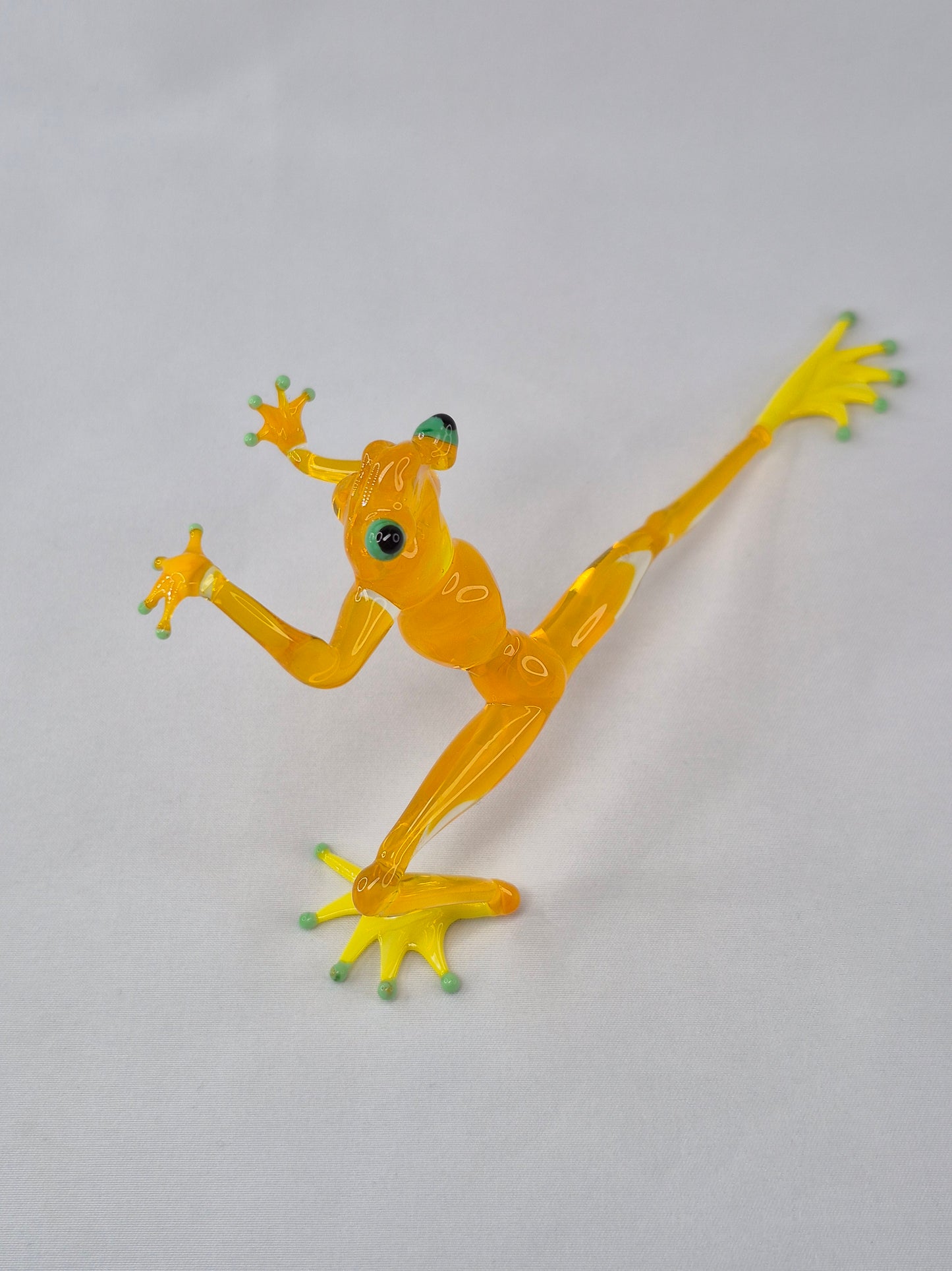 Yellow Glass Frog in a Wushu Pose