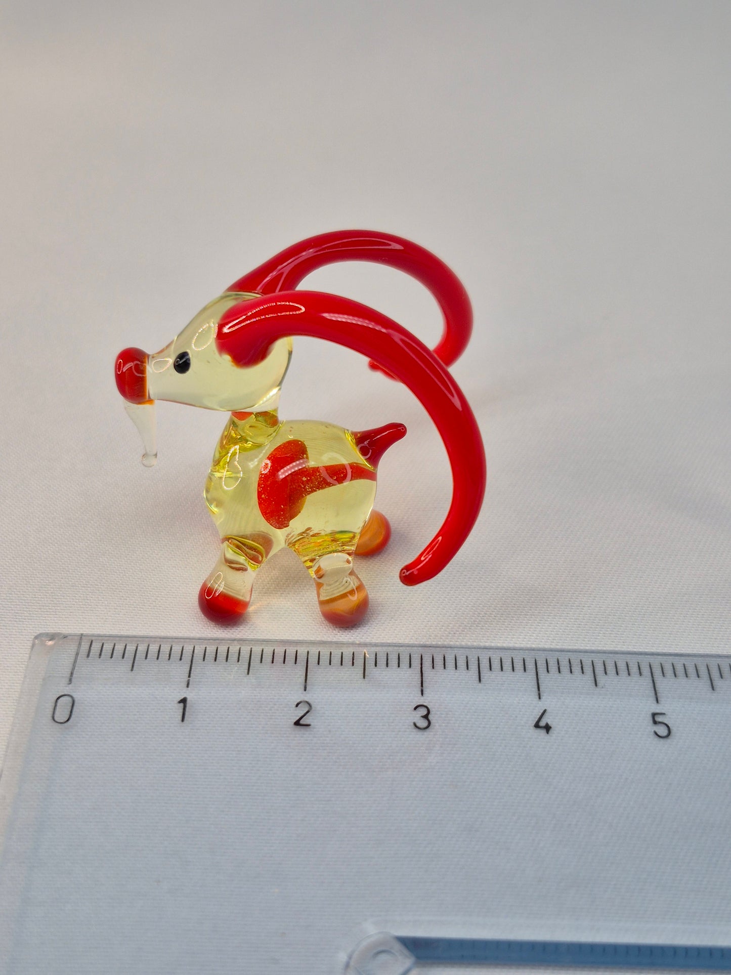 Mini Red Glass Goat
