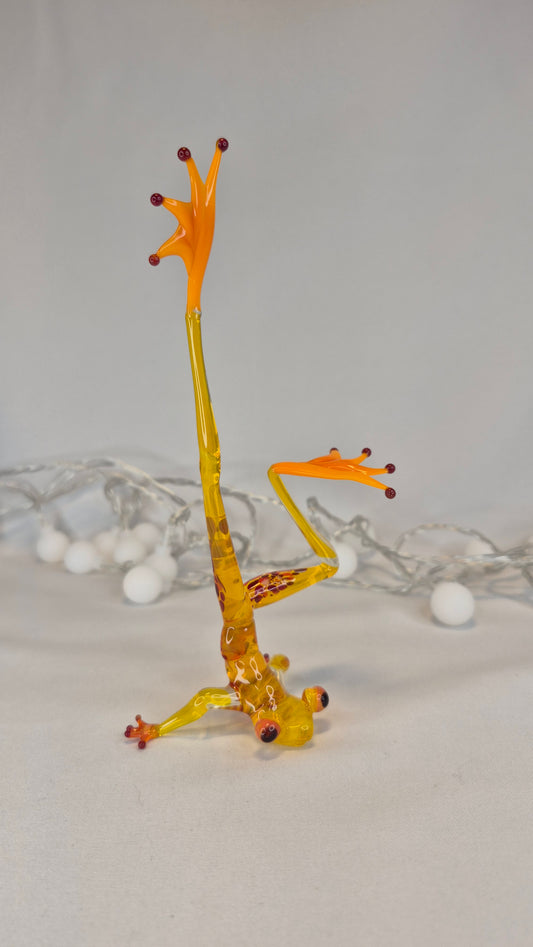 Yellow-Orange Yoga Frog