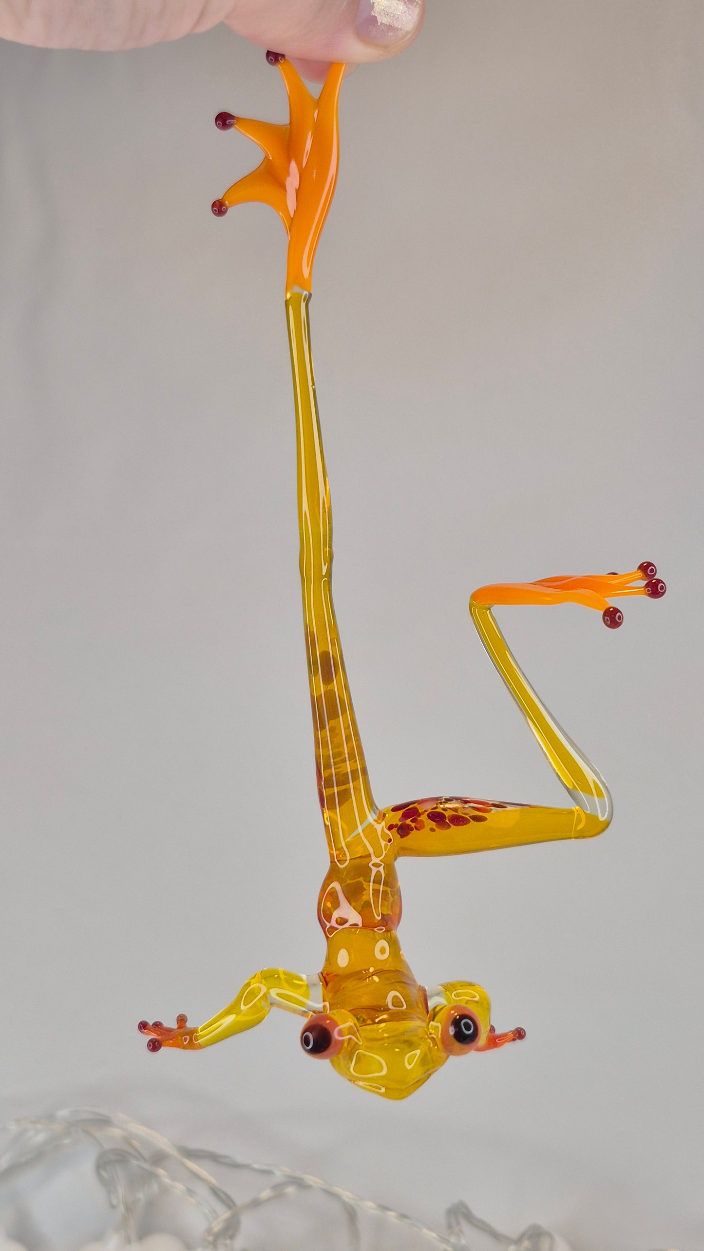 Yellow-Orange Yoga Frog