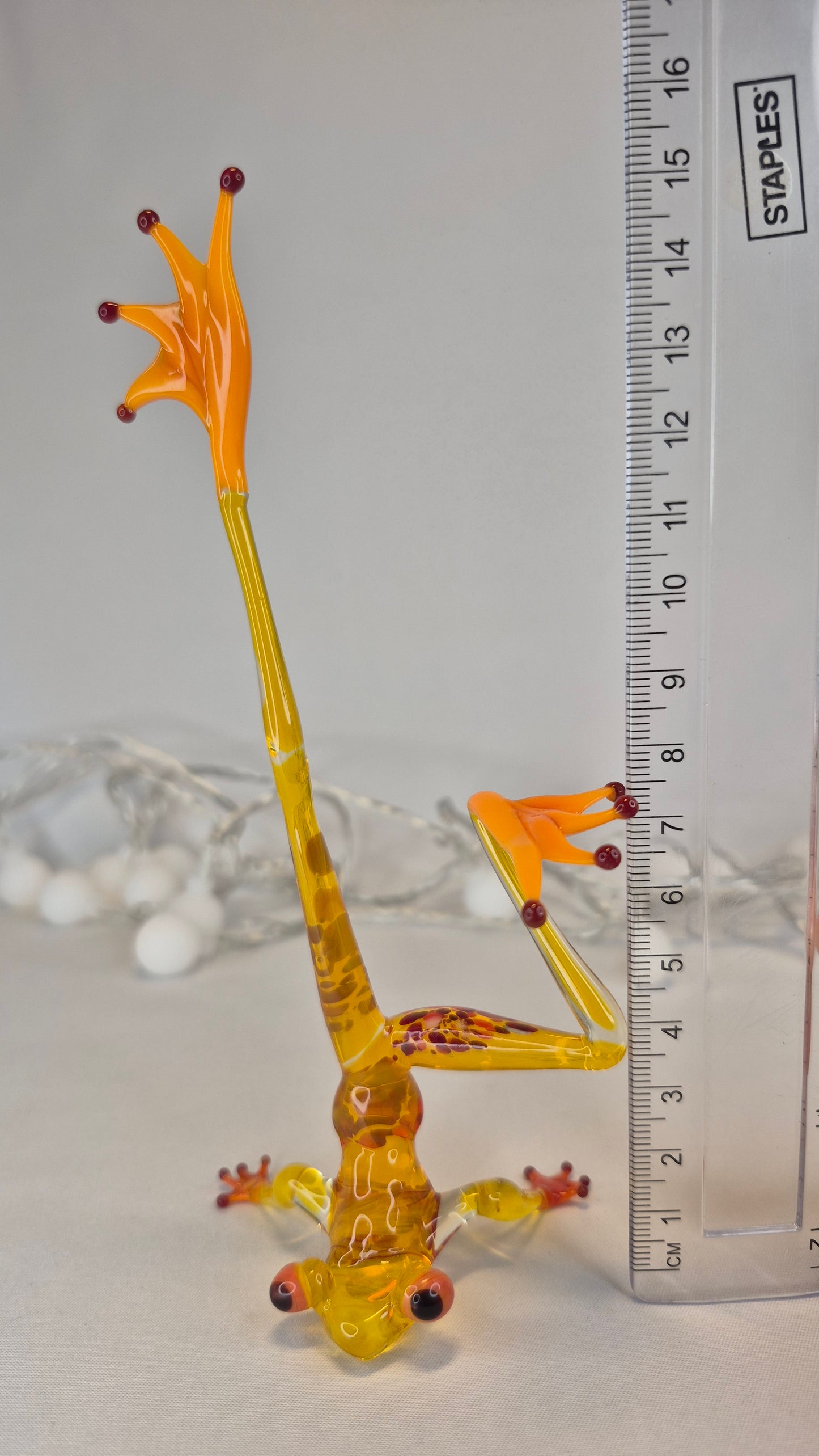 Yellow-Orange Yoga Frog