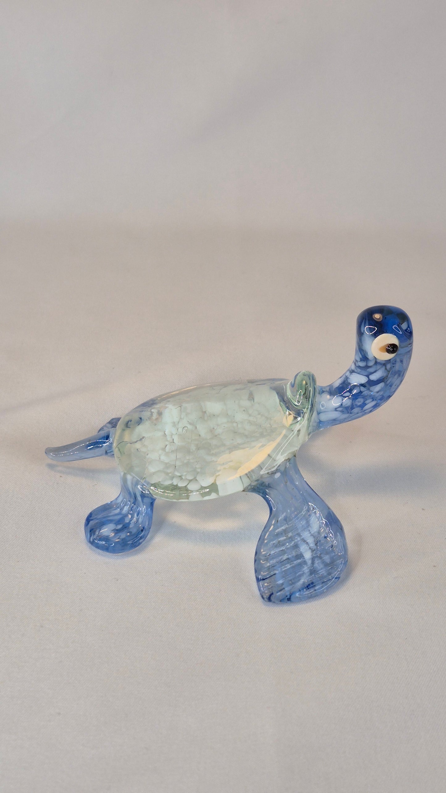 Large Blue Glass Turtle