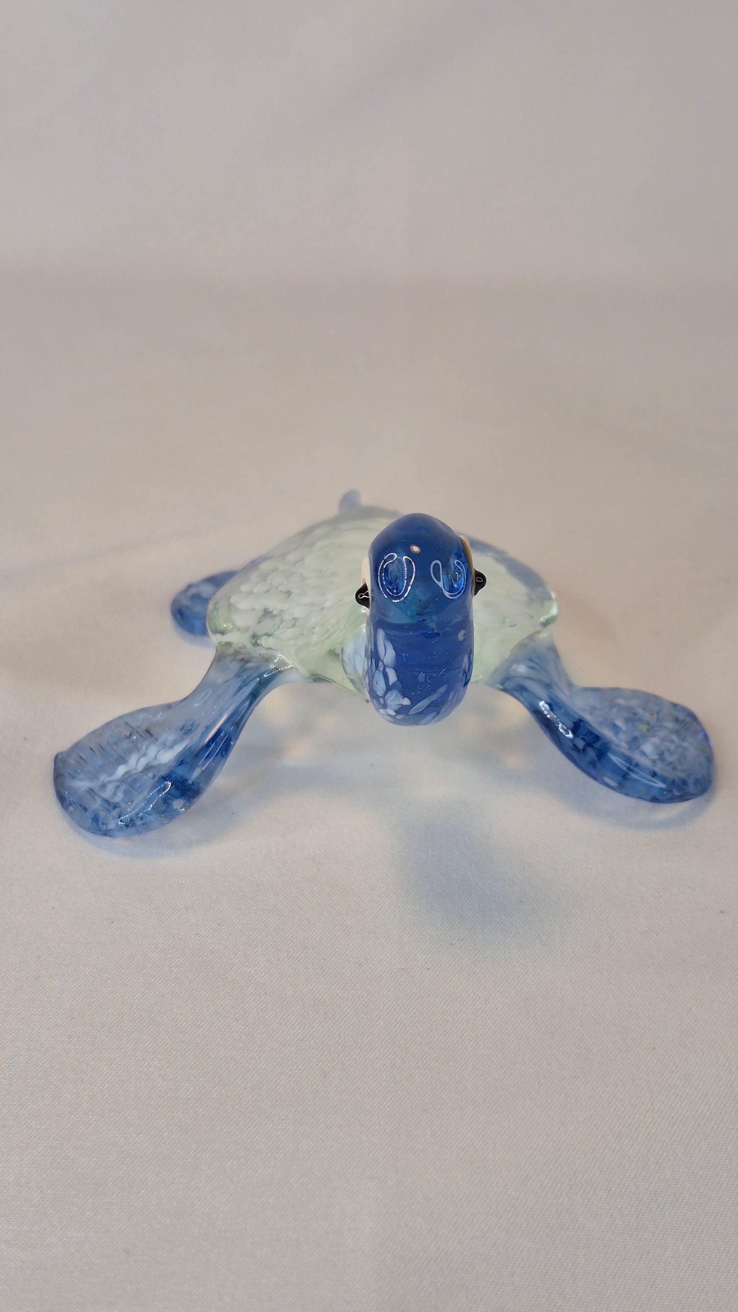 Large Blue Glass Turtle