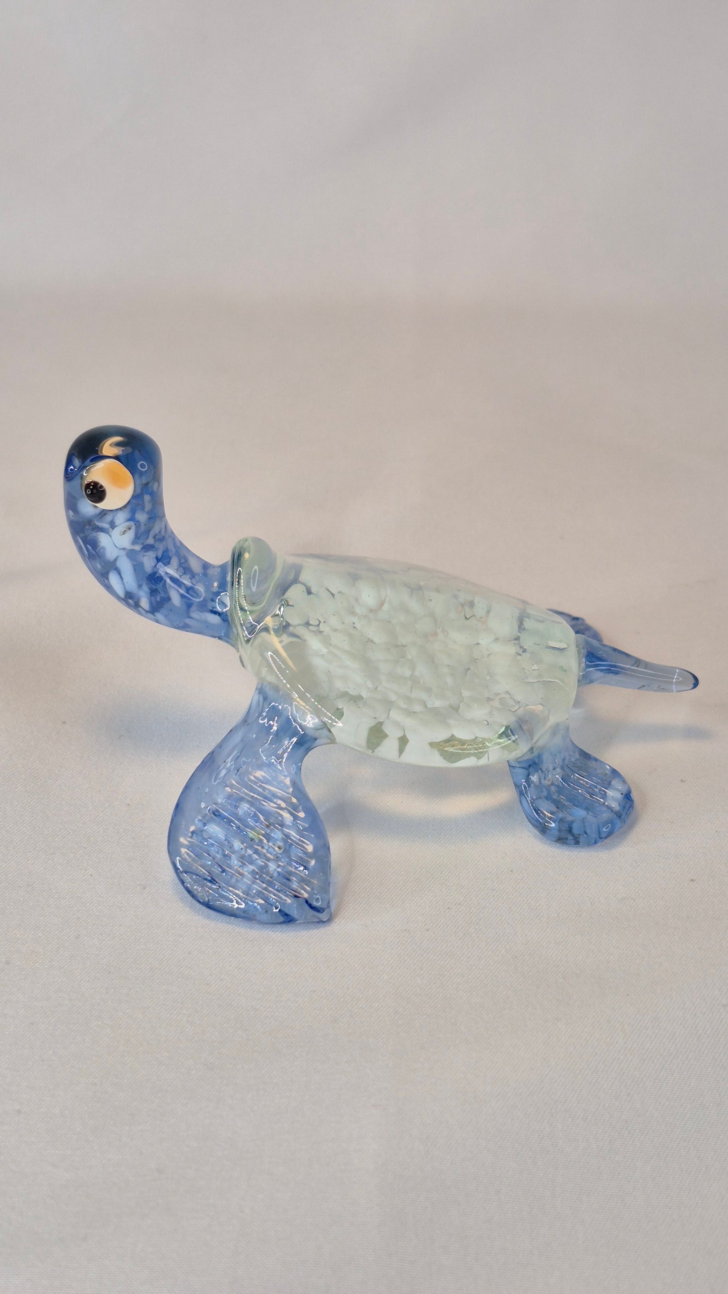 Large Blue Glass Turtle