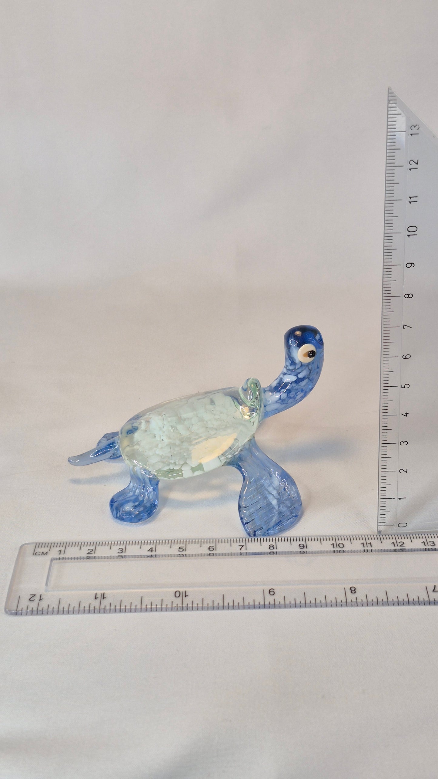 Large Blue Glass Turtle