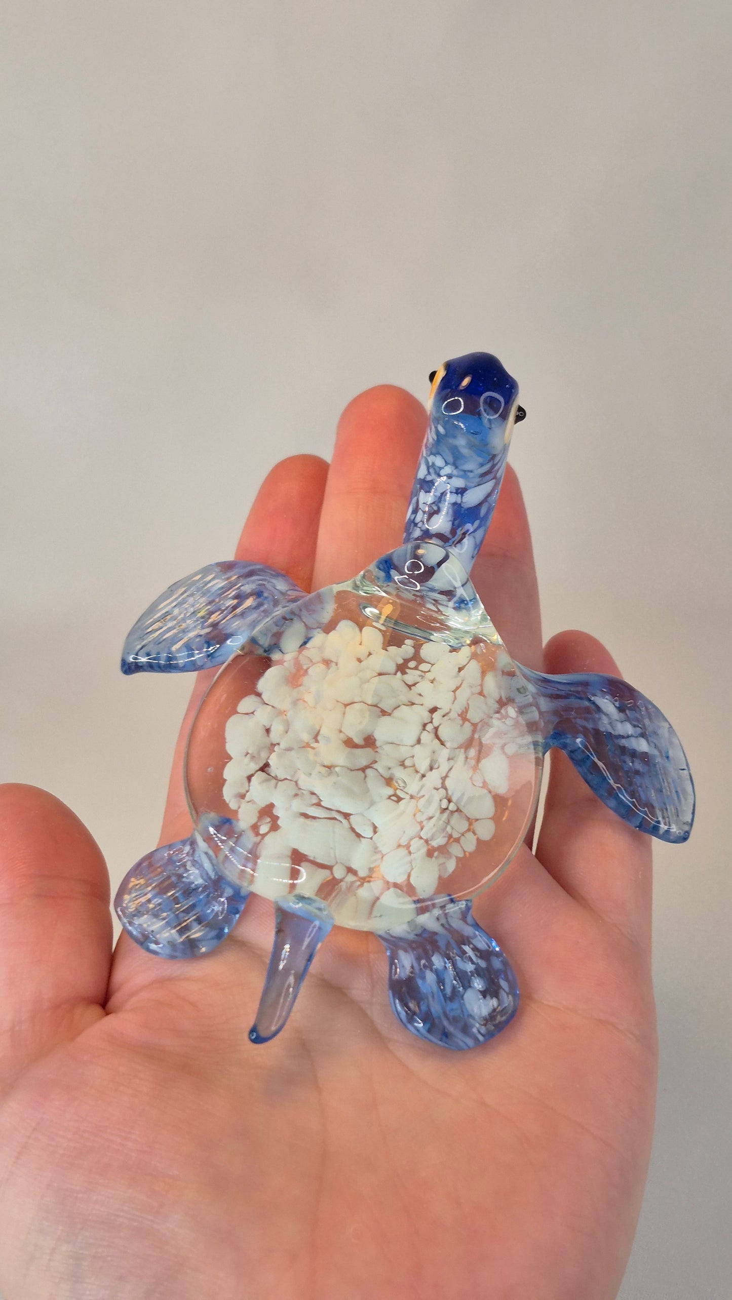 Large Blue Glass Turtle