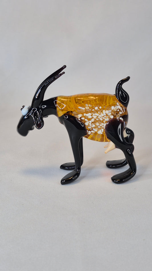 Large Funny Glass Goat