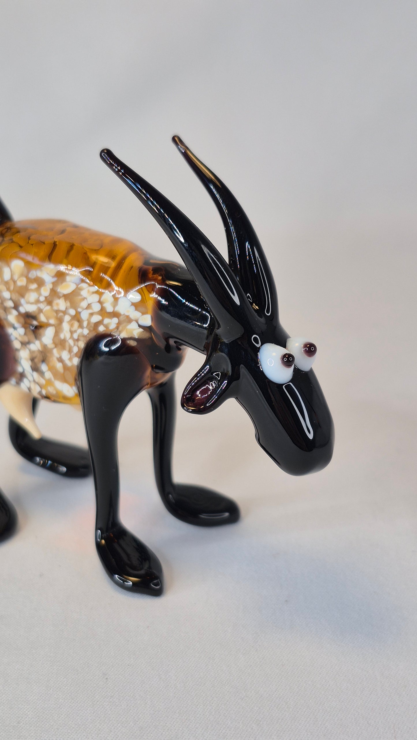 Large Funny Glass Goat