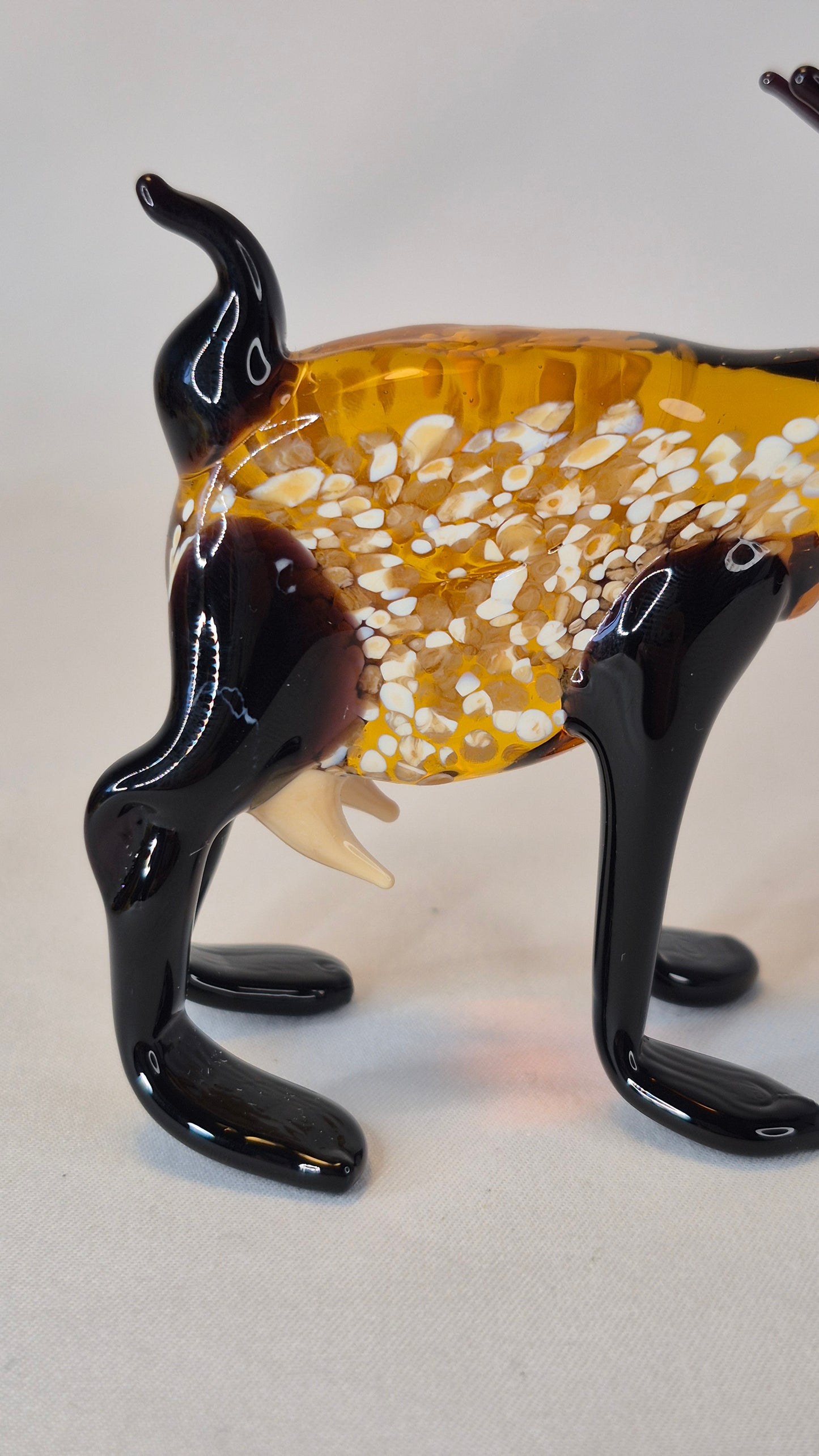 Large Funny Glass Goat