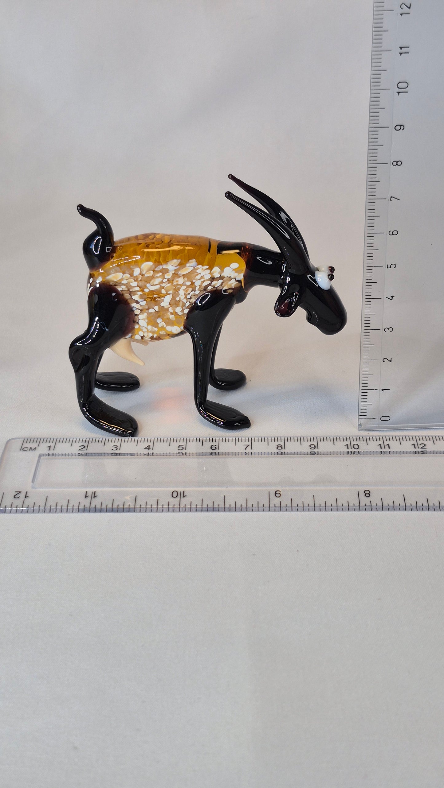 Large Funny Glass Goat