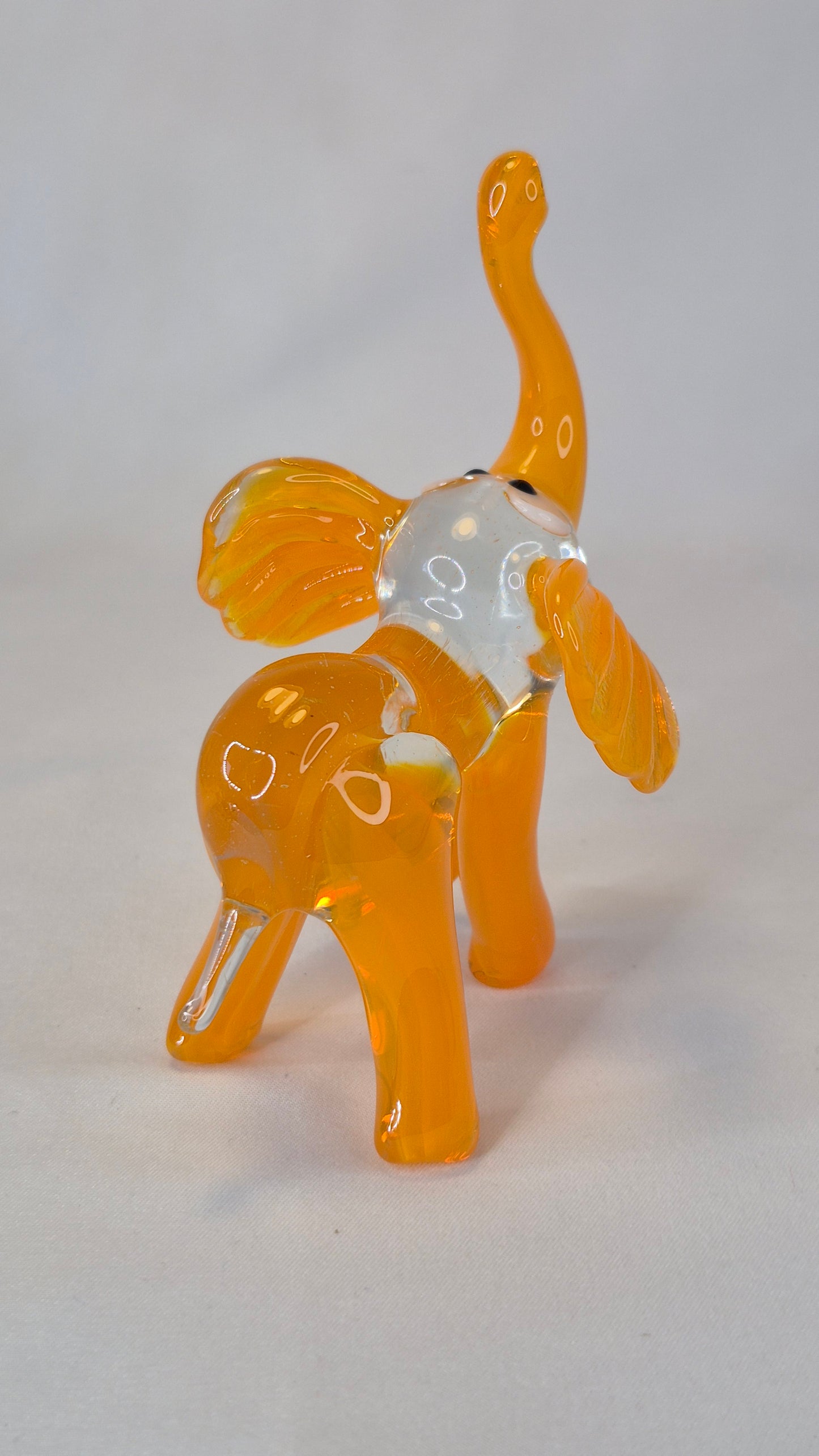 Large Orange Glass Elephant