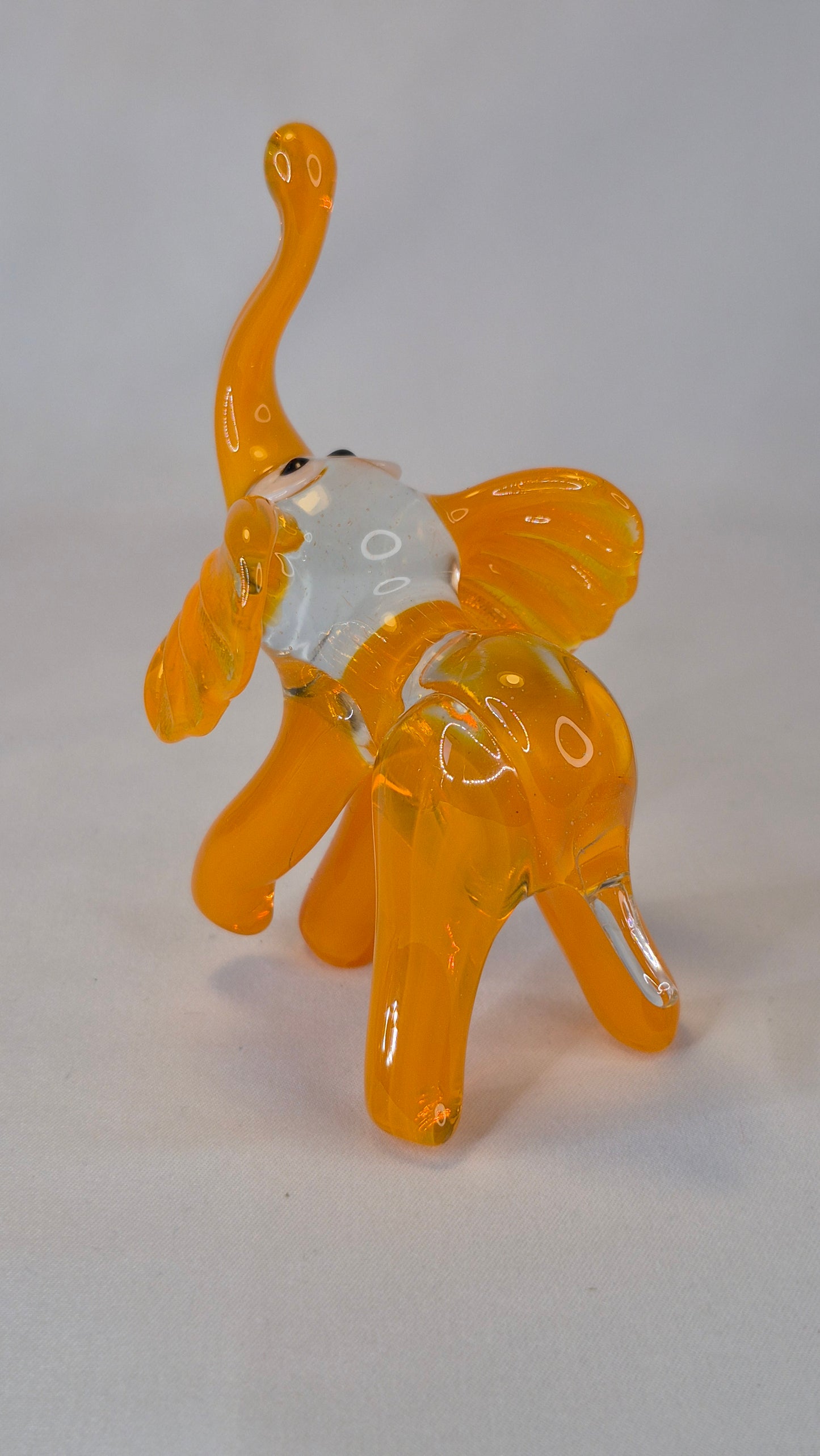 Large Orange Glass Elephant