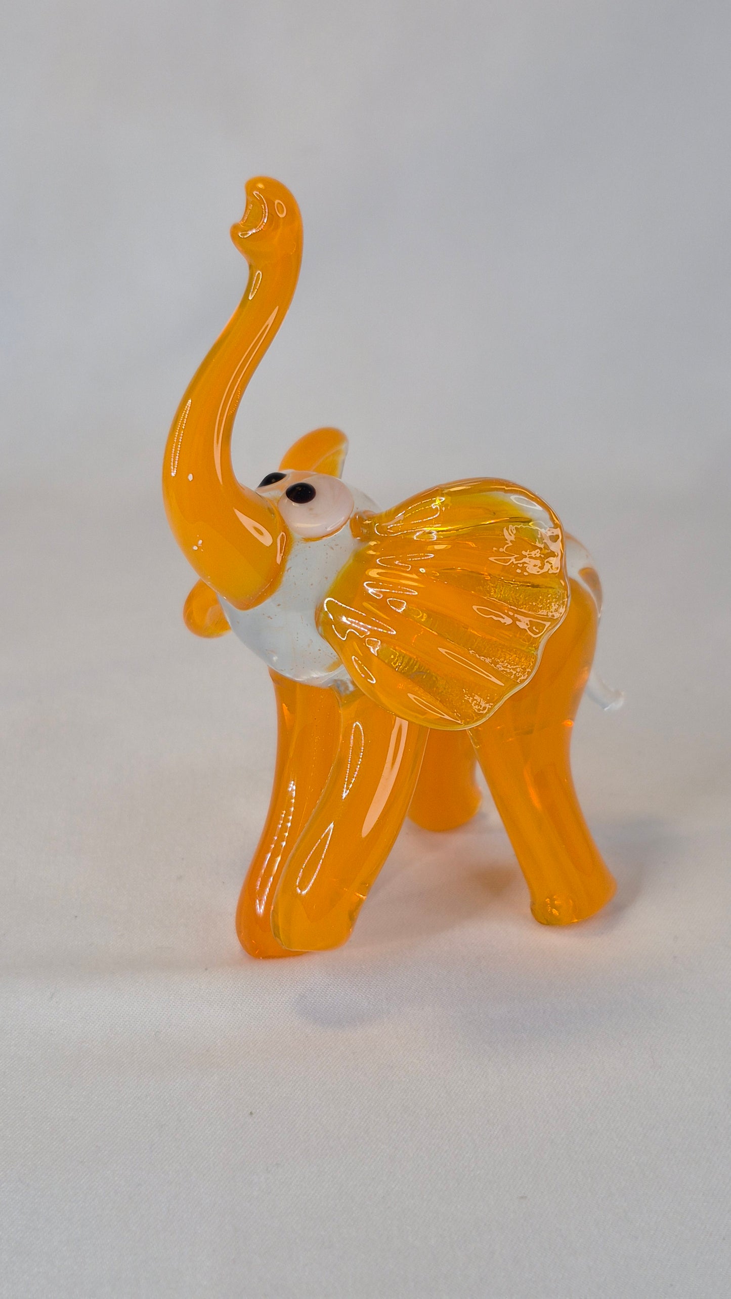 Large Orange Glass Elephant