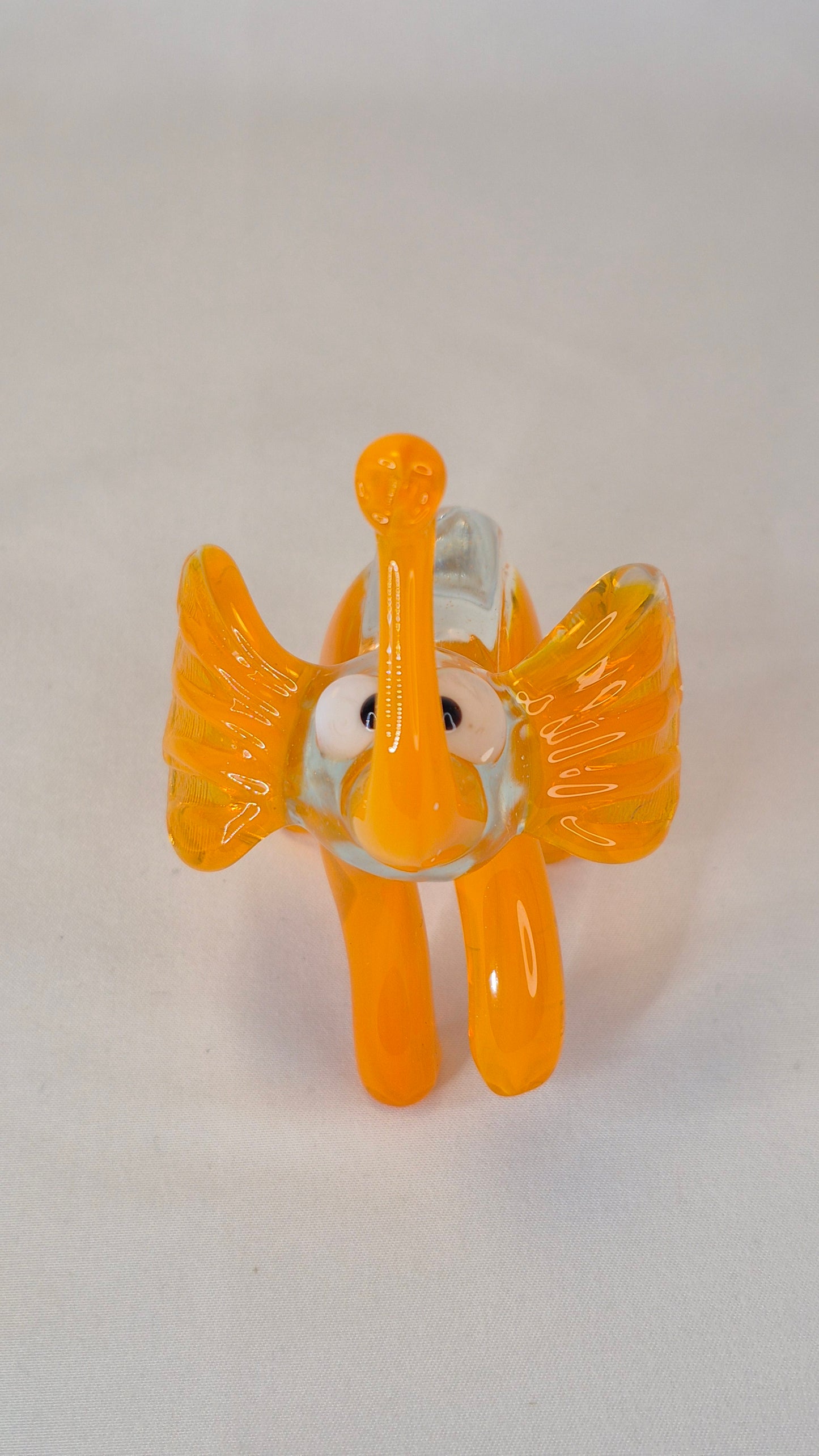 Large Orange Glass Elephant