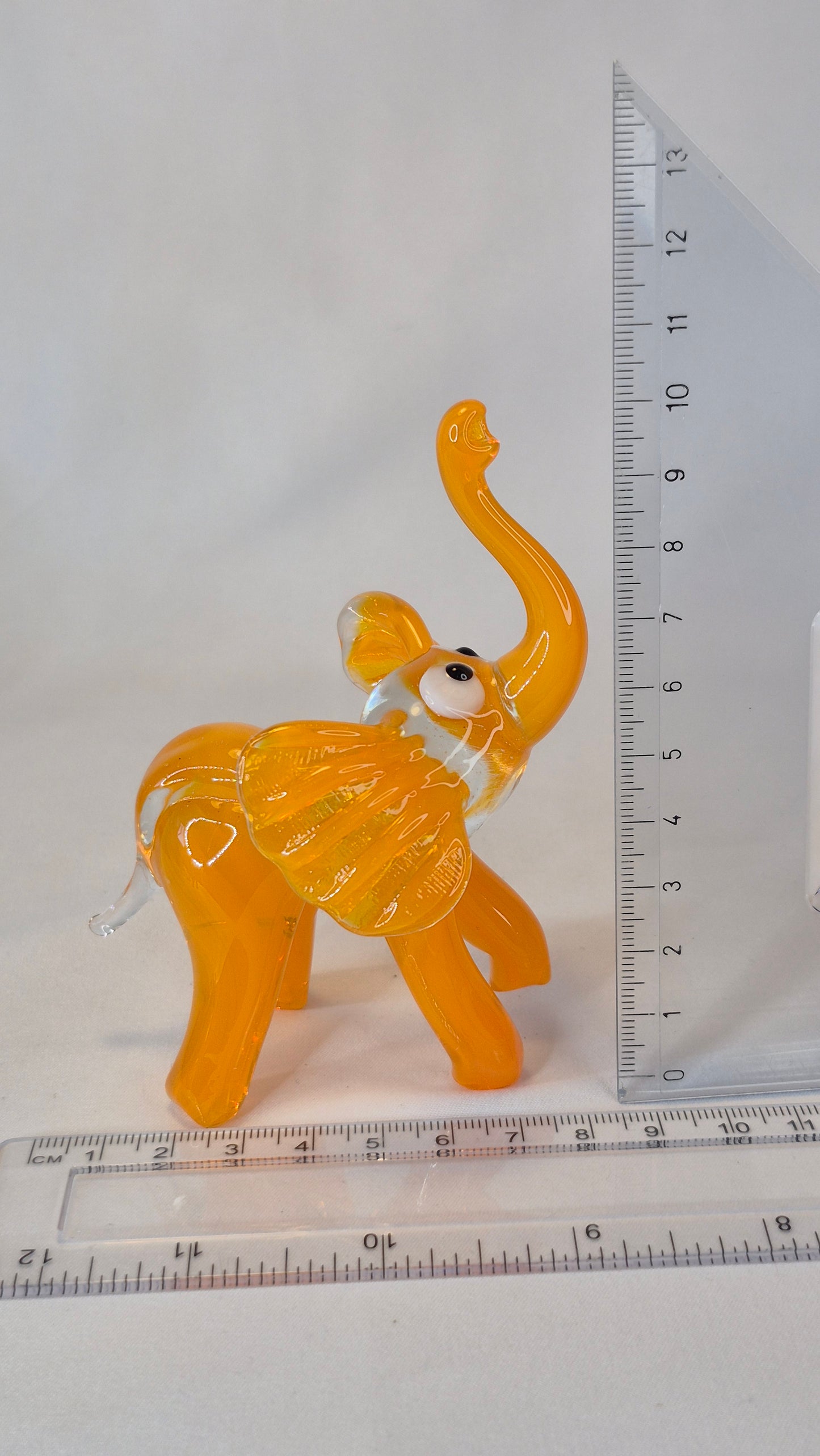 Large Orange Glass Elephant