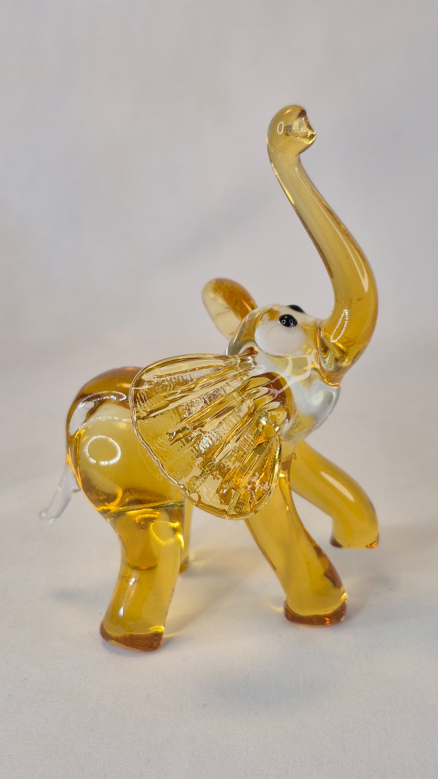 Large Honey Glass Elephant