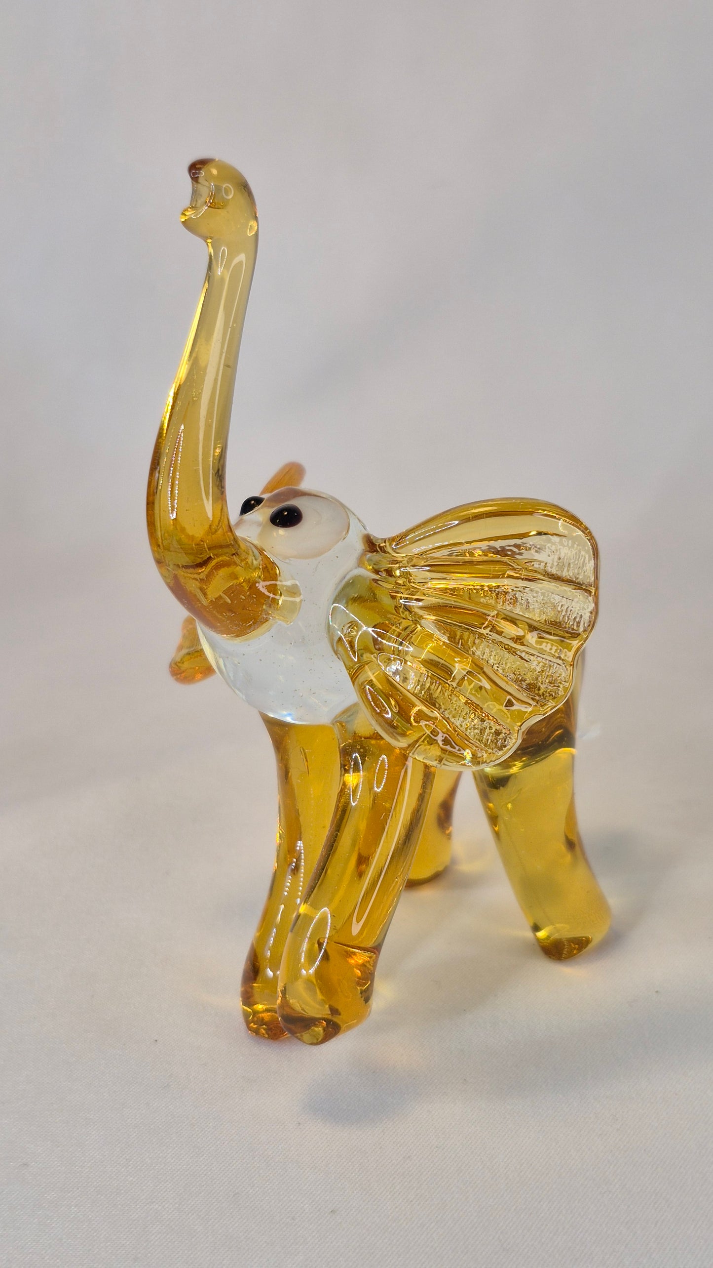 Large Honey Glass Elephant