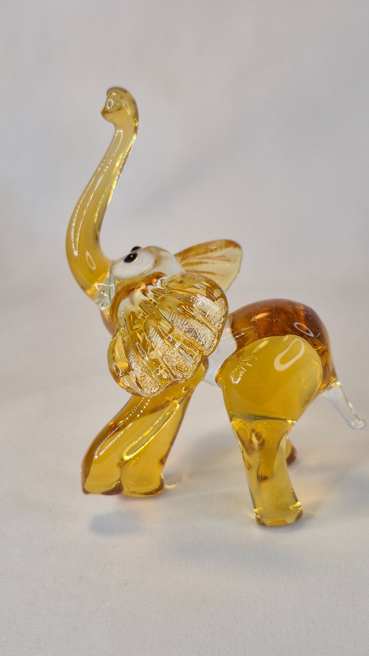 Large Honey Glass Elephant