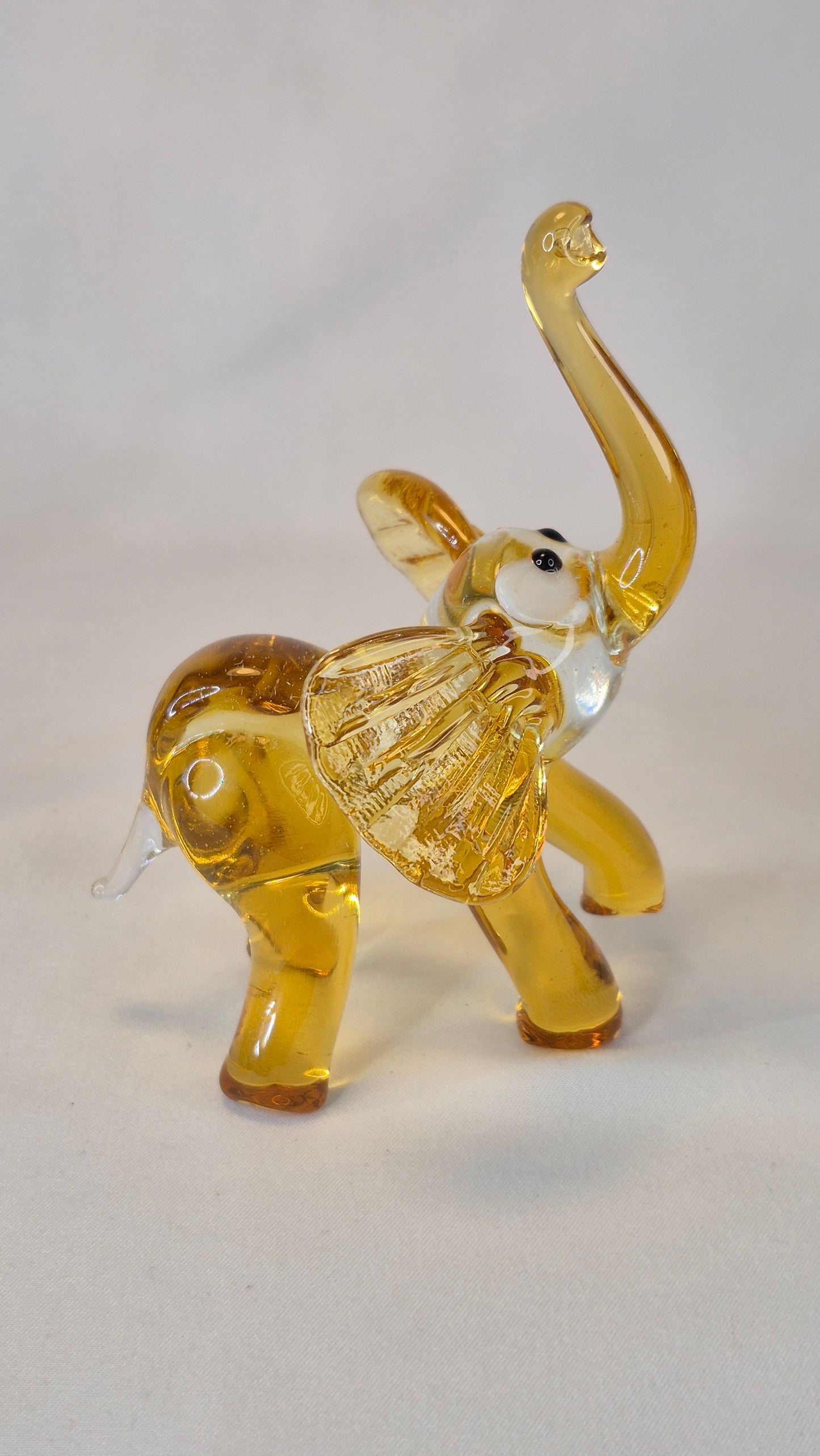 Large Honey Glass Elephant