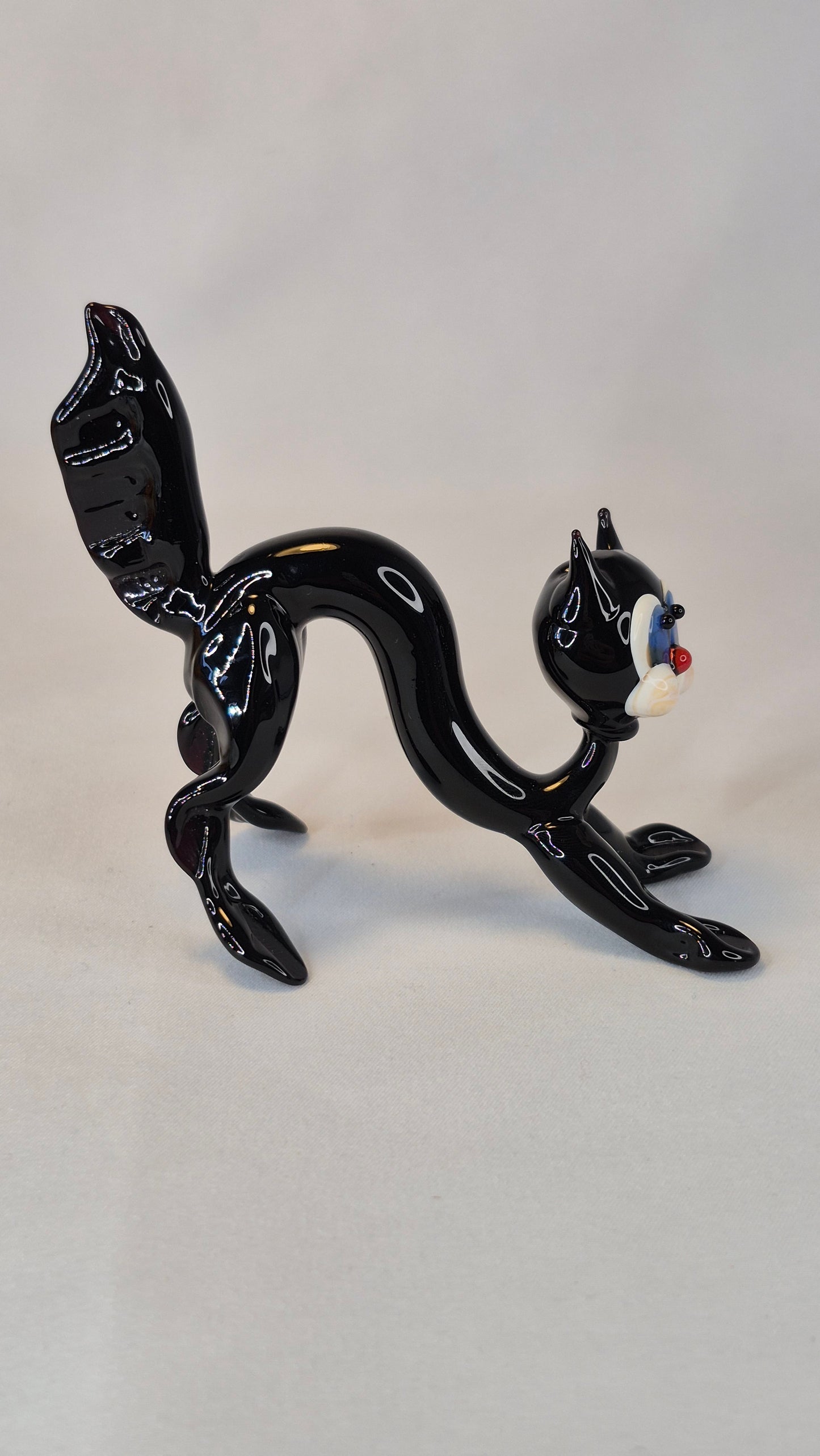 Large Black Glass Cat