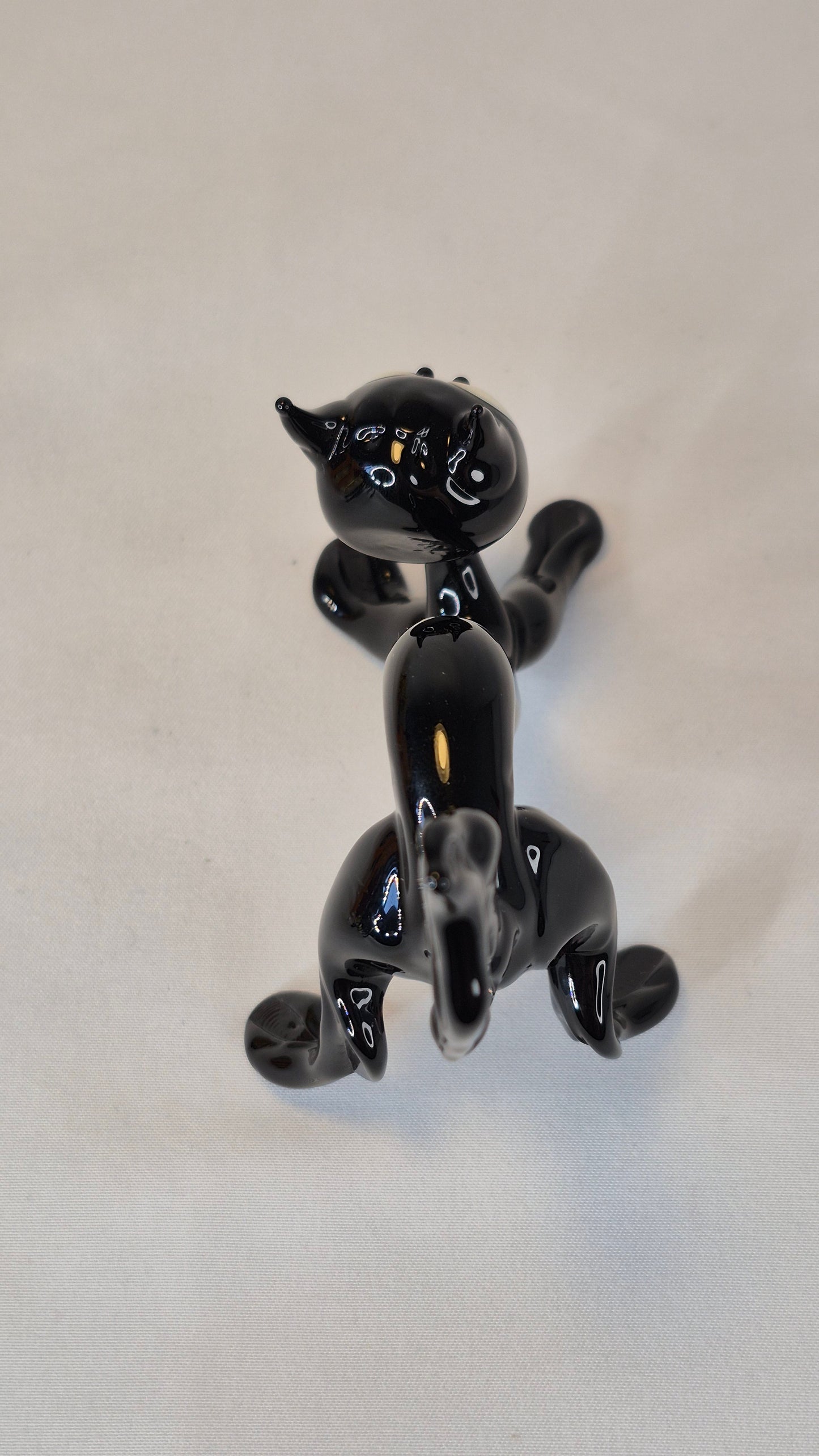 Large Black Glass Cat