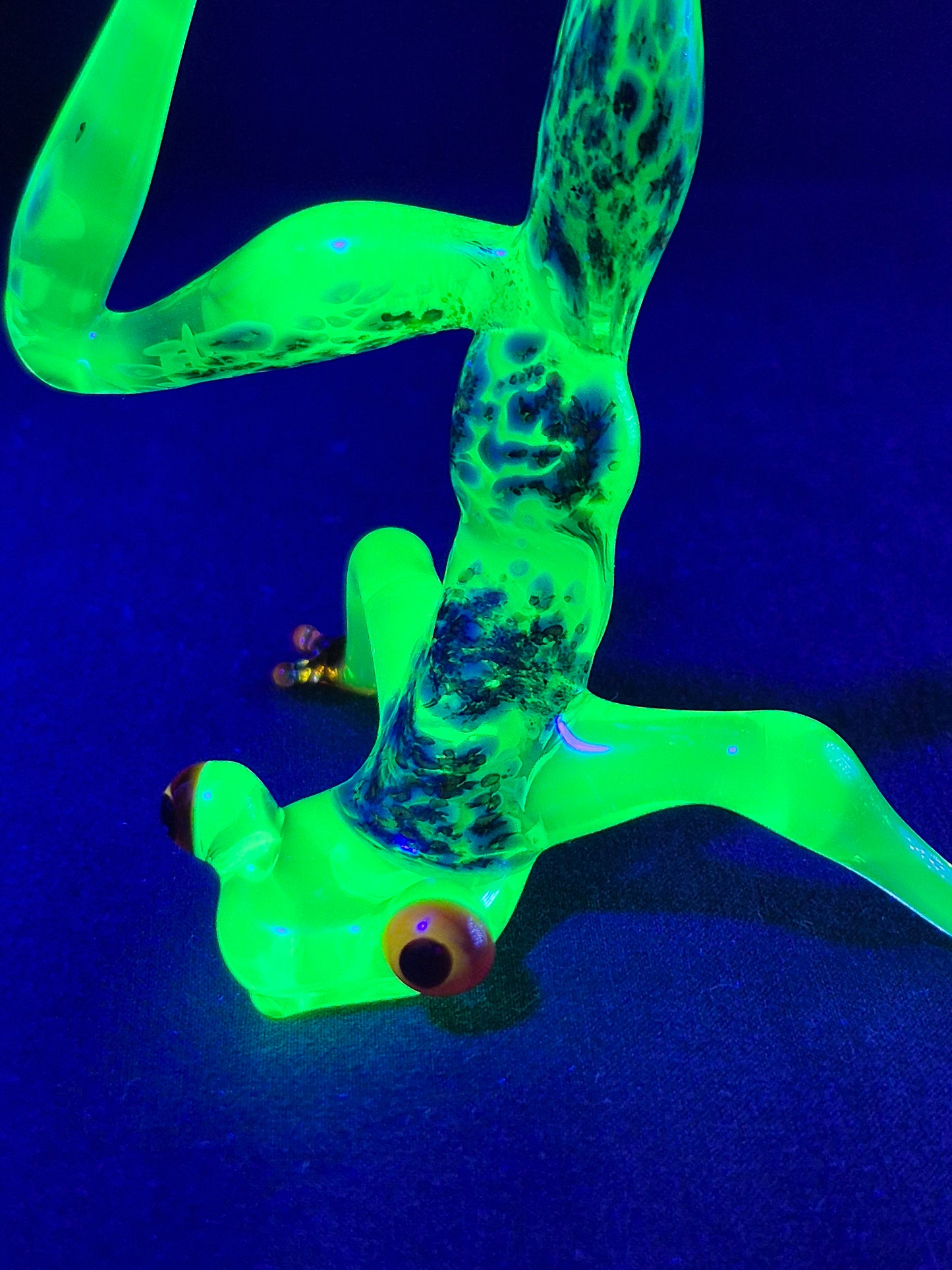 Uranium Glass Yoga Frog
