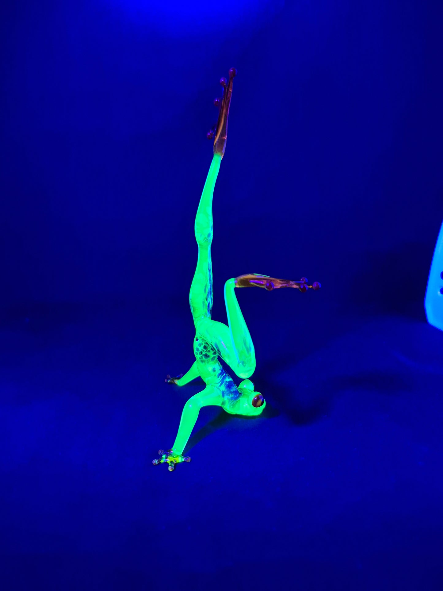 Uranium Glass Yoga Frog