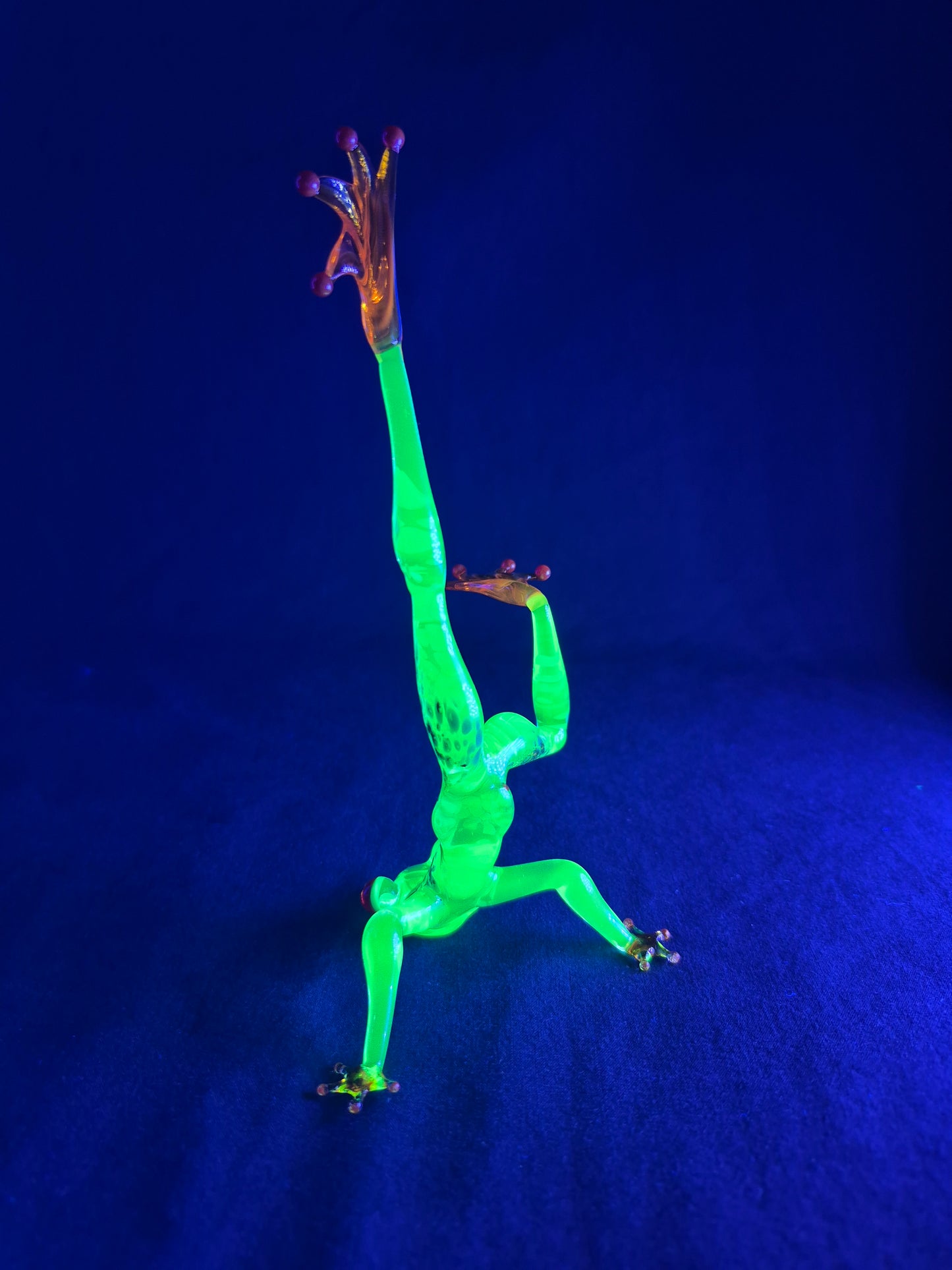 Uranium Glass Yoga Frog