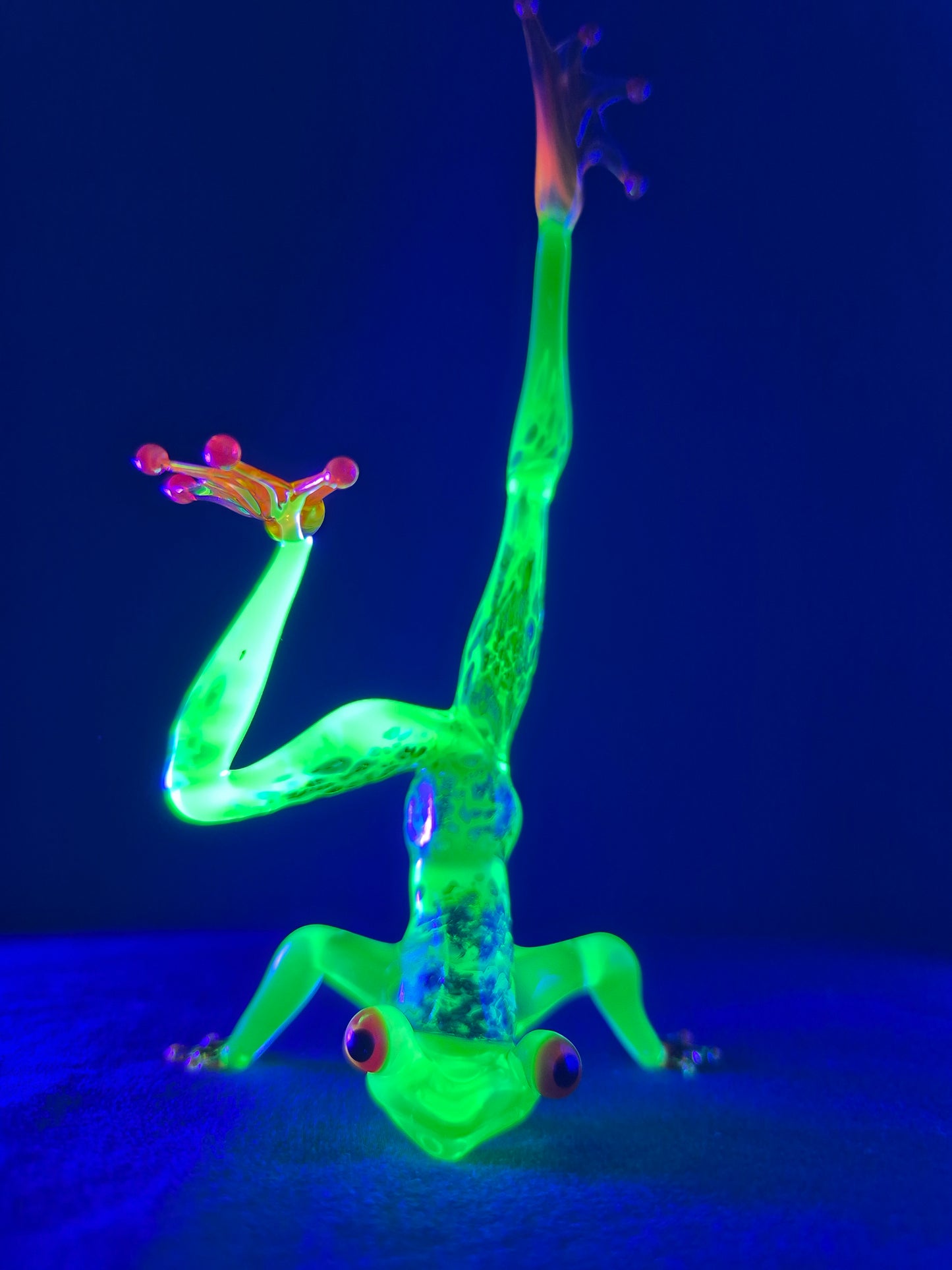 Uranium Glass Yoga Frog