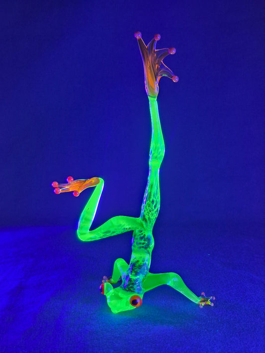 Uranium Glass Yoga Frog