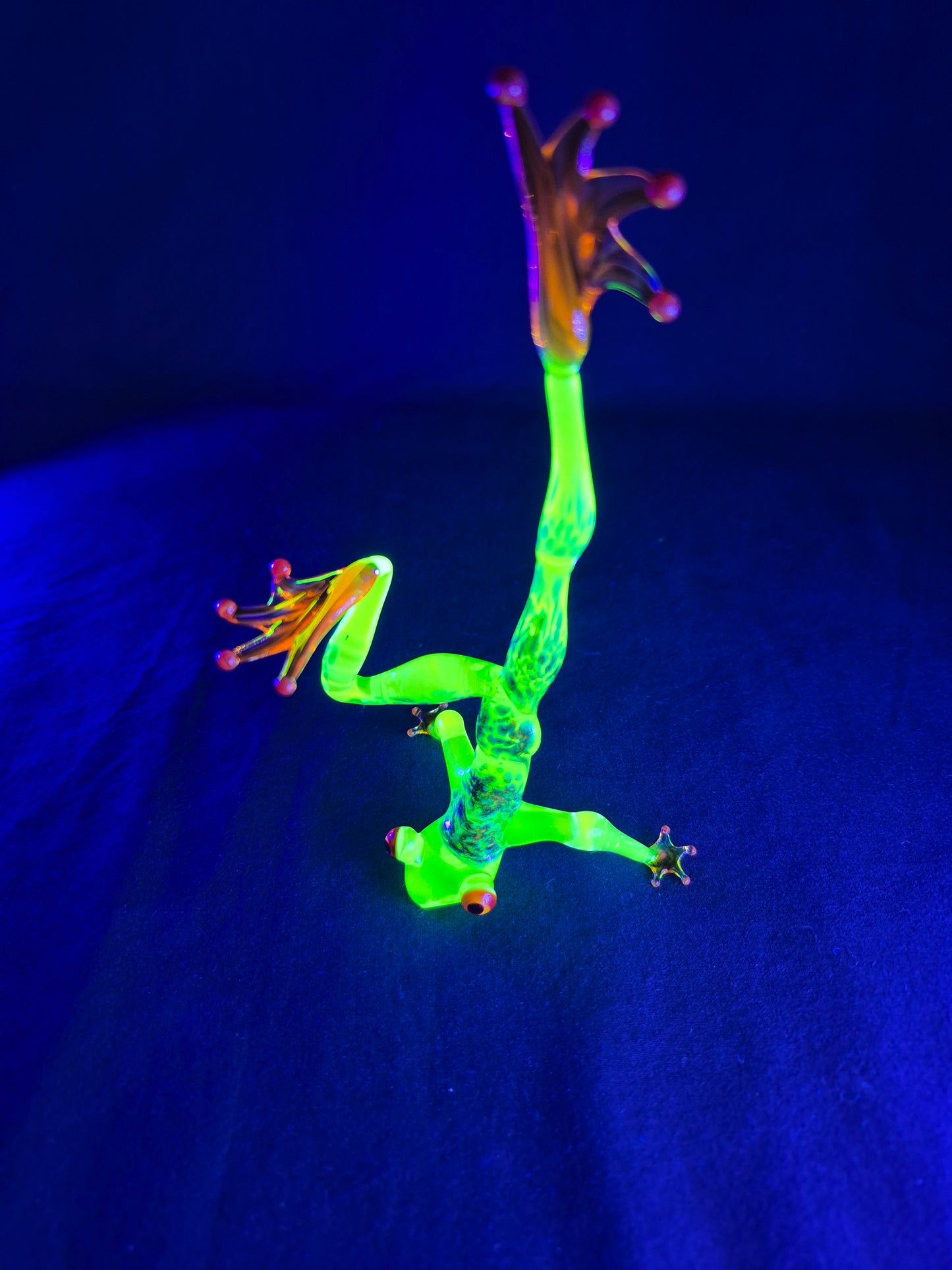Uranium Glass Yoga Frog