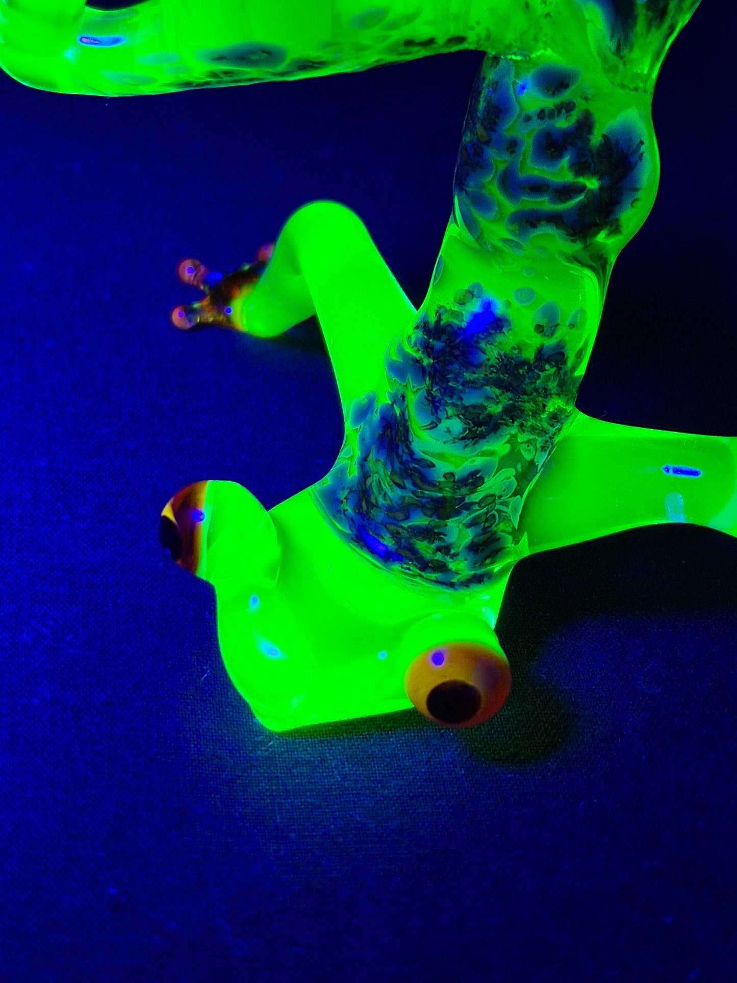 Uranium Glass Yoga Frog