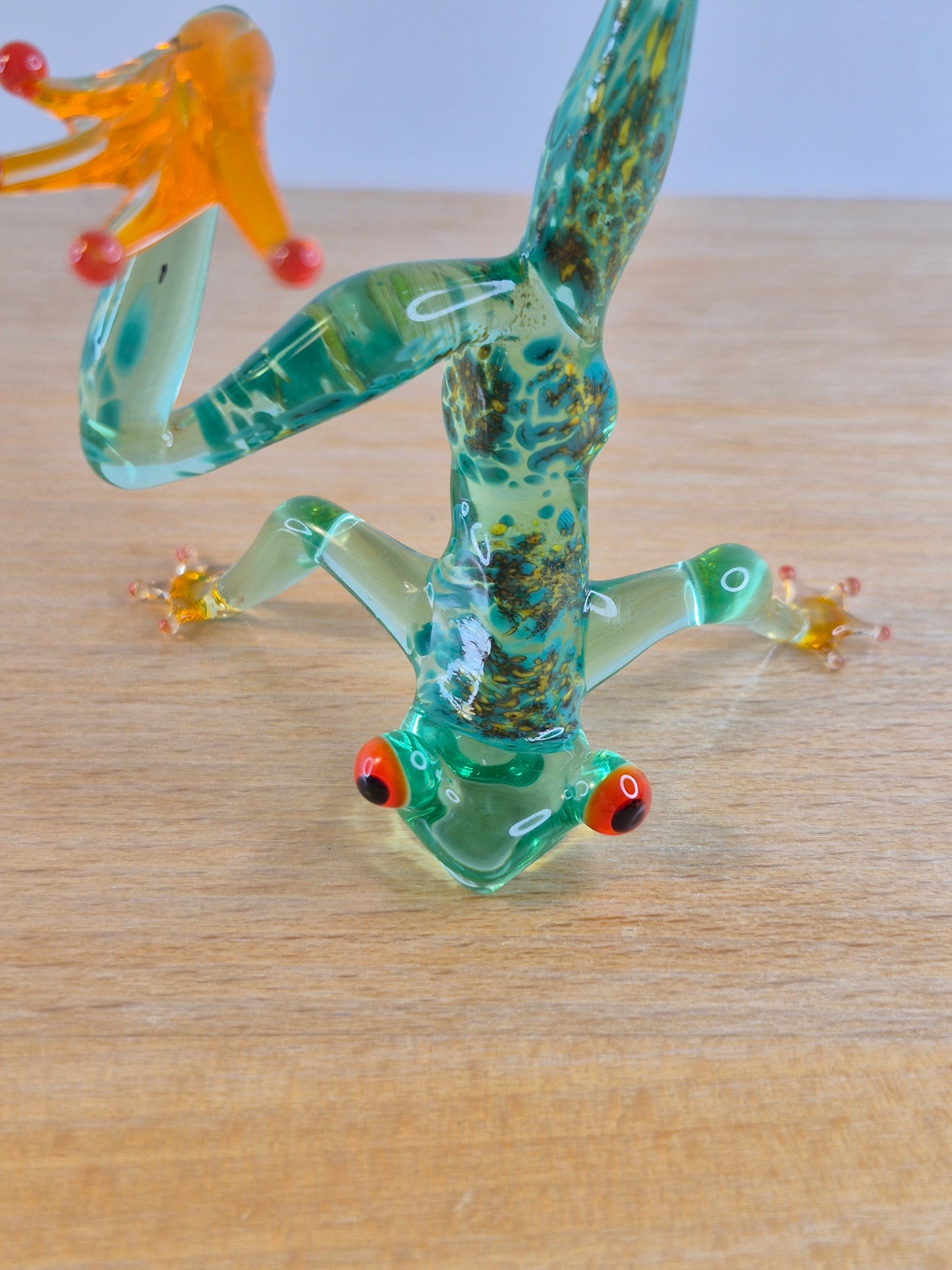 Uranium Glass Yoga Frog