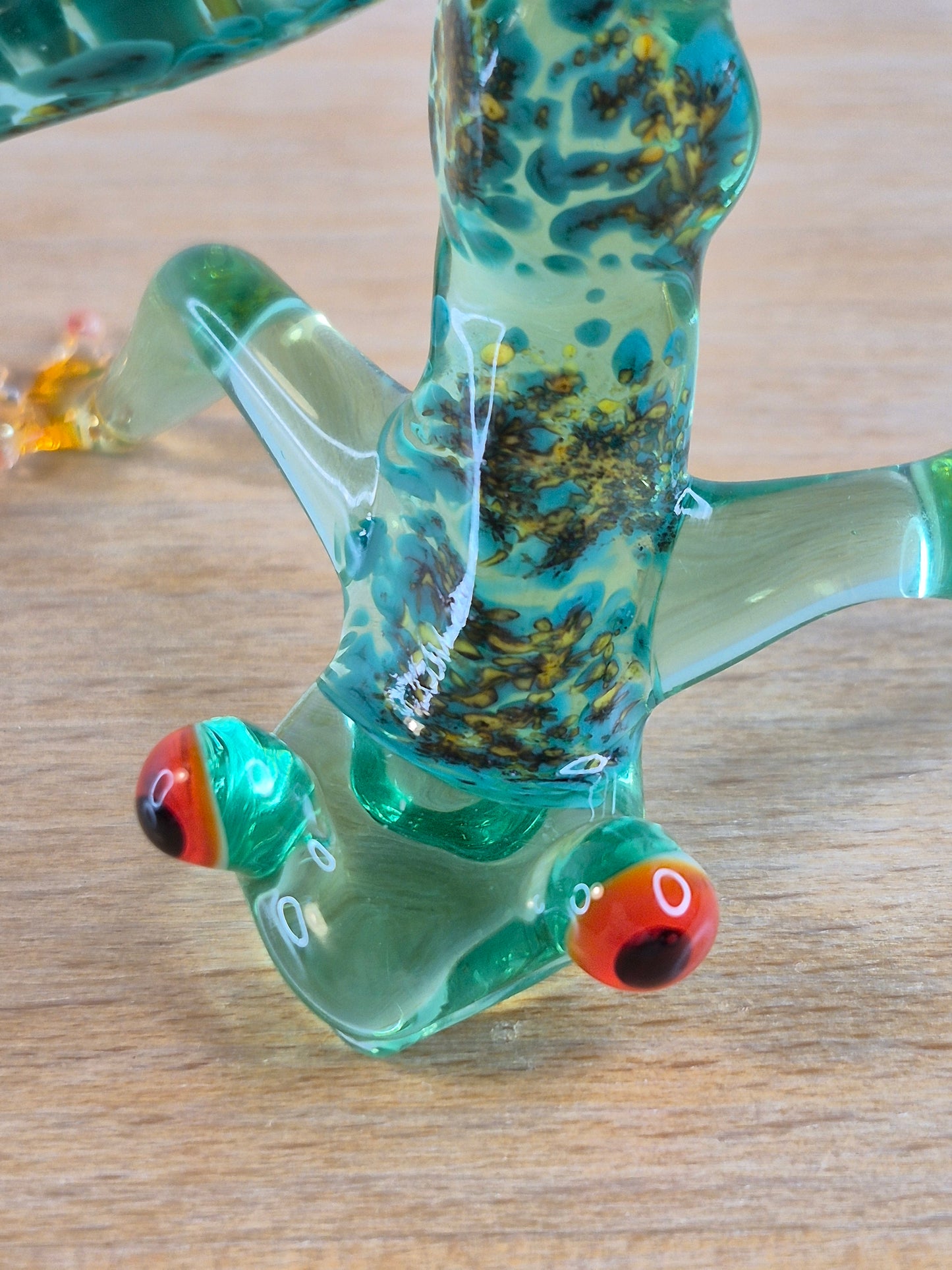 Uranium Glass Yoga Frog