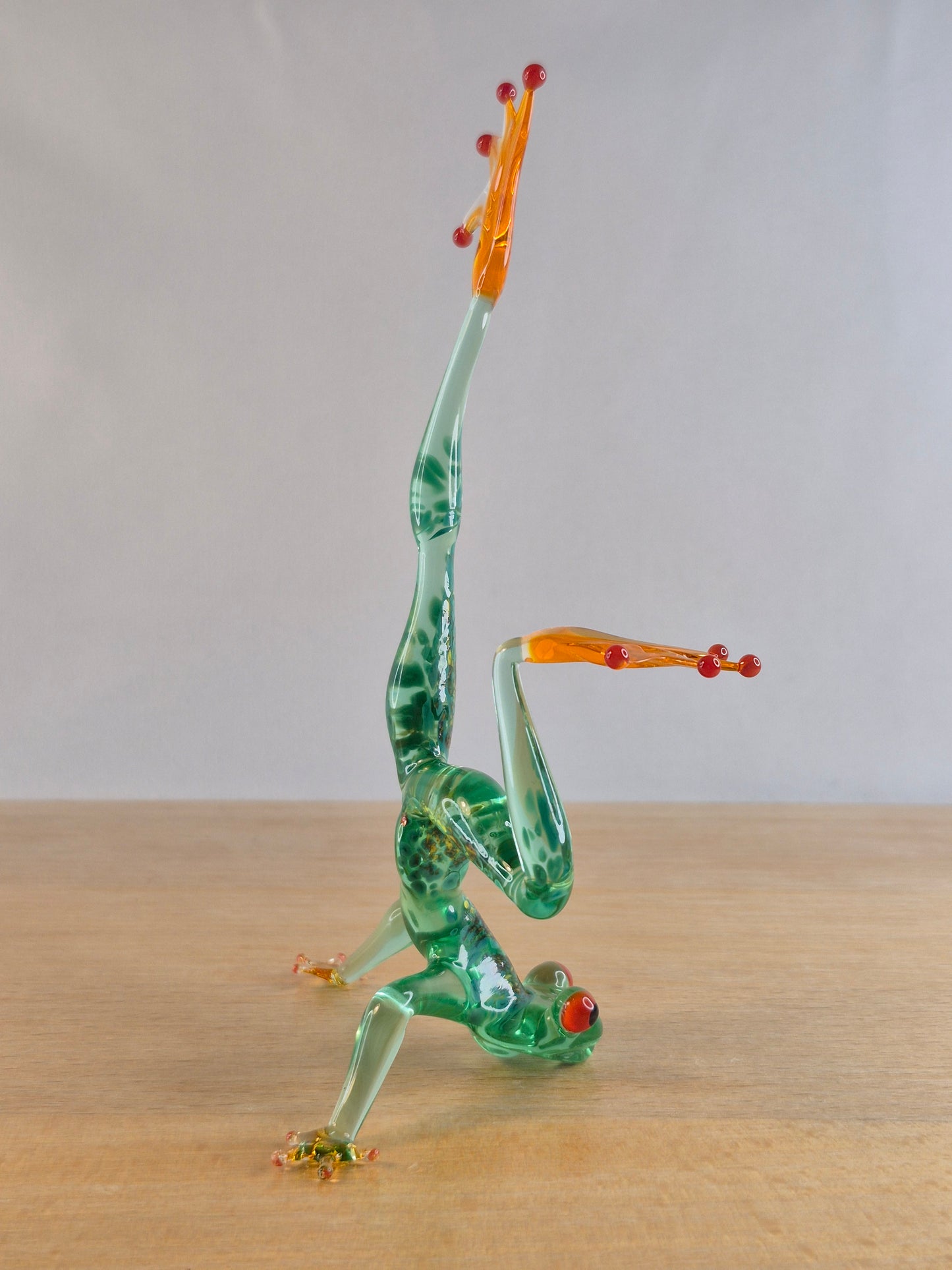 Uranium Glass Yoga Frog