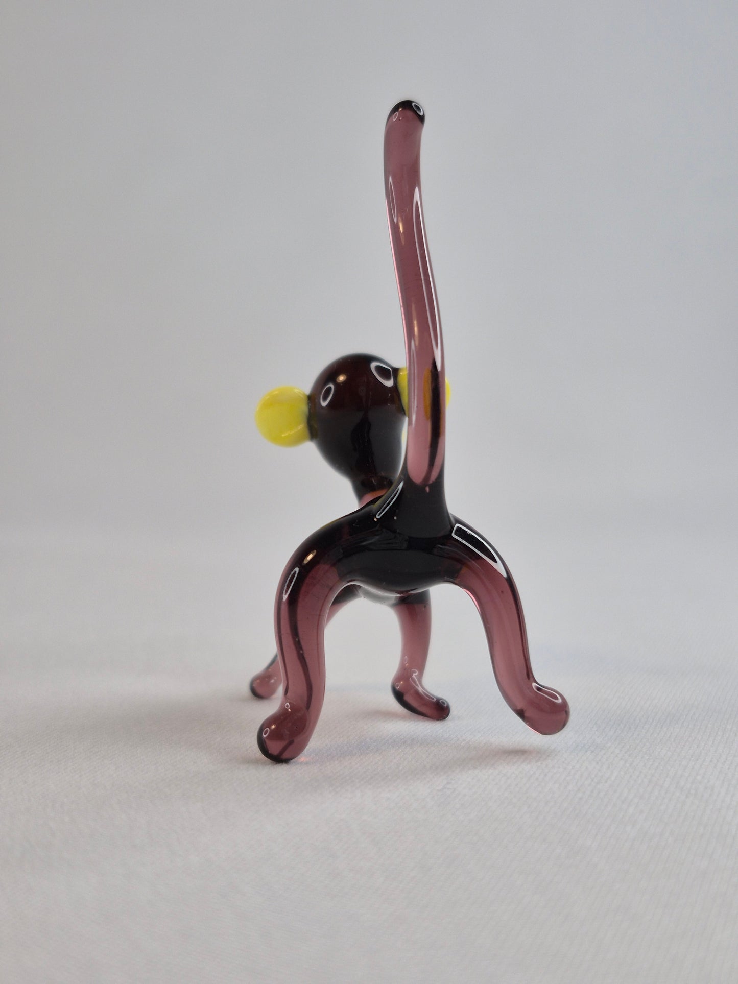 Mini Glass Monkey 2 Purple