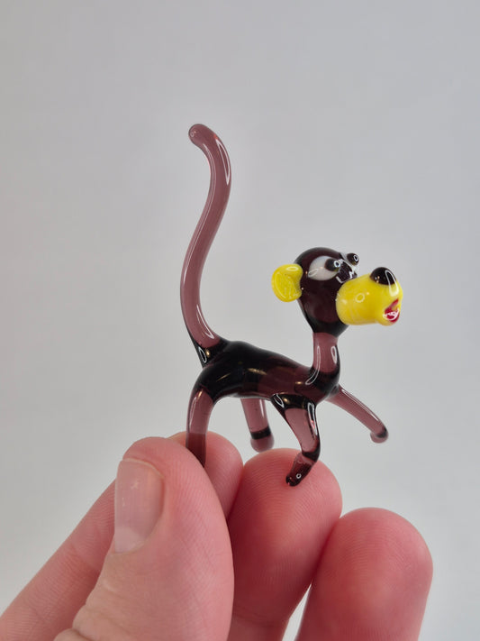 Mini Glass Monkey 2 Purple
