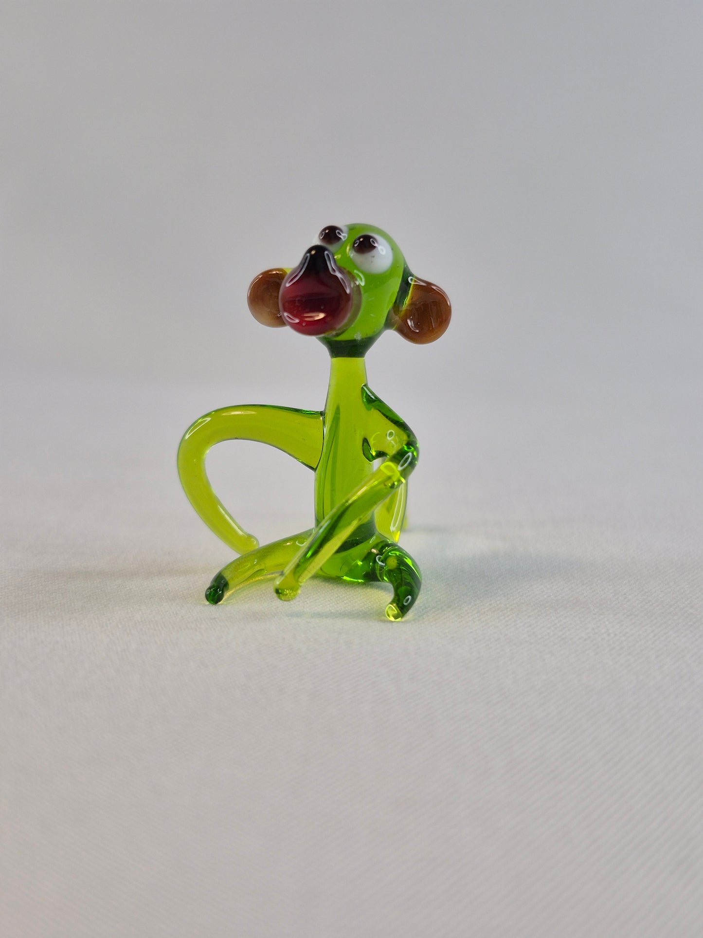 Mini Green Glass Monkey