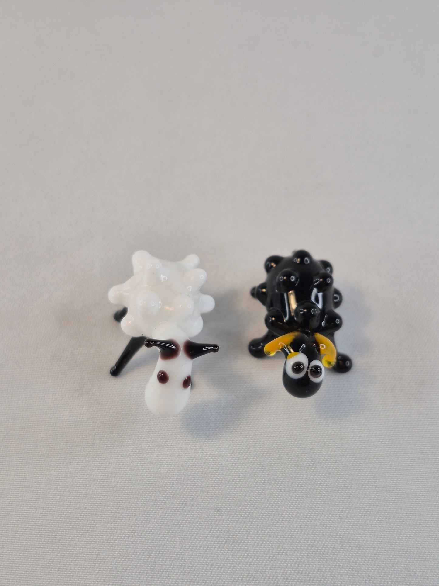 Mini Black and White Glass Sheep