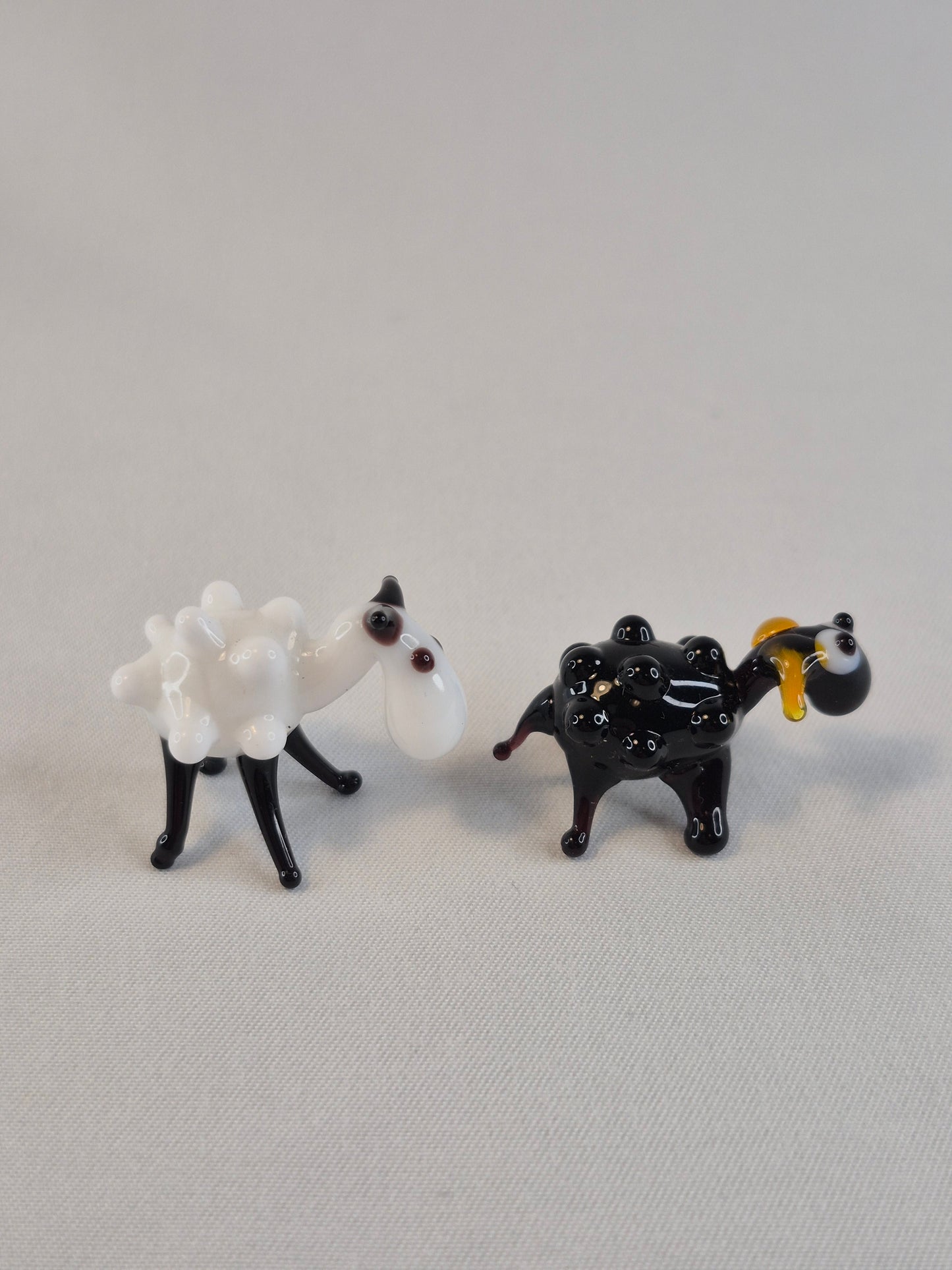 Mini Black and White Glass Sheep