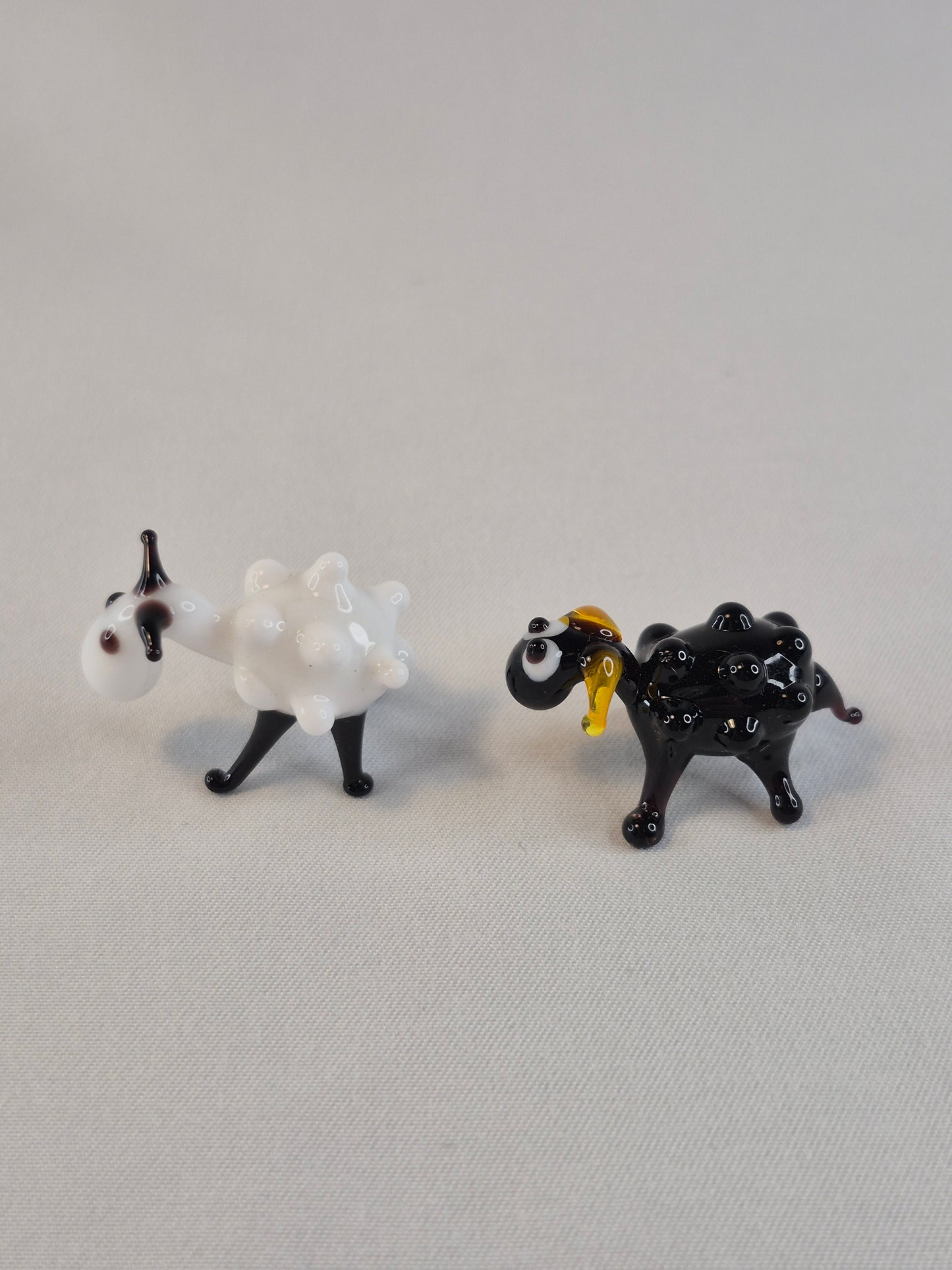 Mini Black and White Glass Sheep