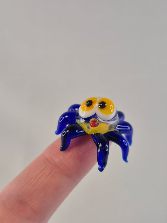 Mini Blue Glass Spider