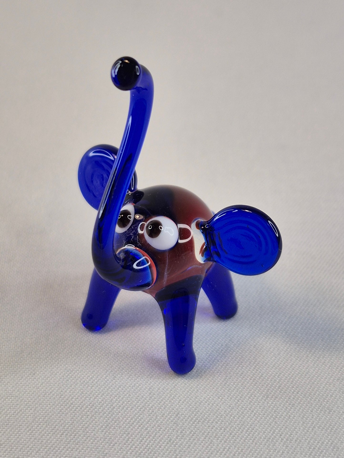 Mini Blue Glass Elephant