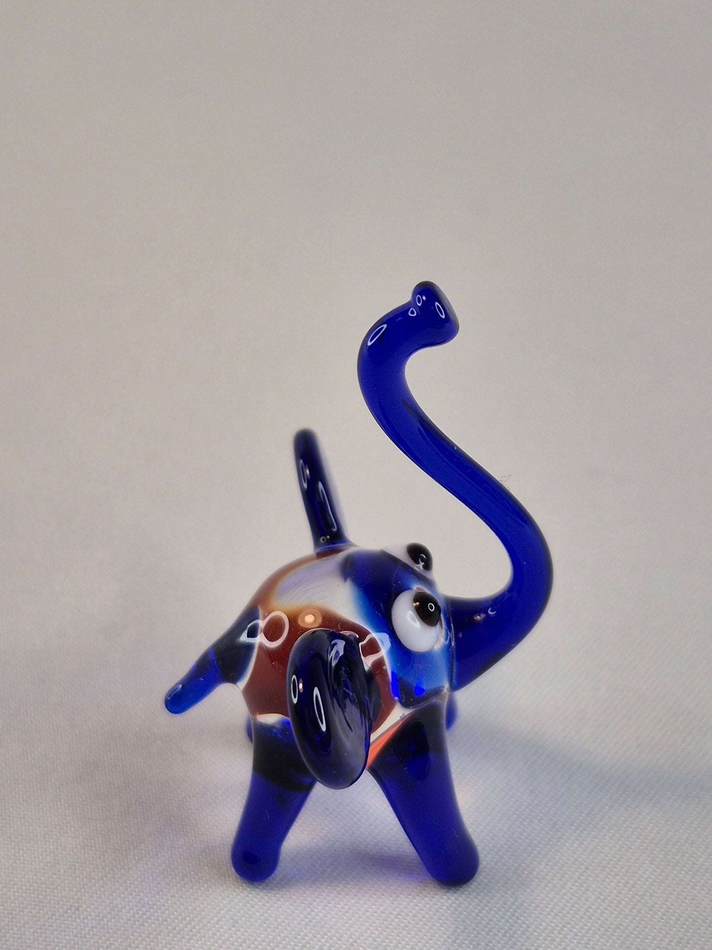Mini Blue Glass Elephant