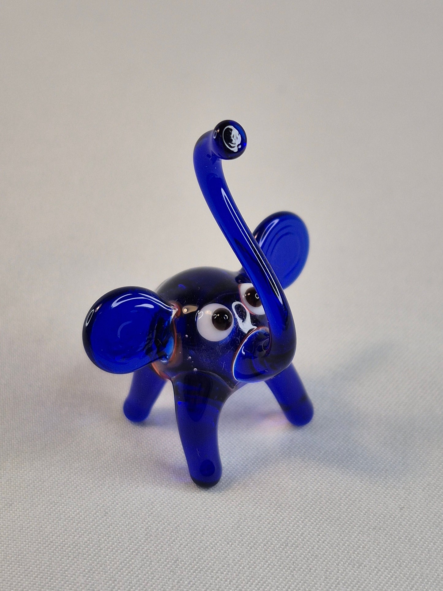 Mini Blue Glass Elephant