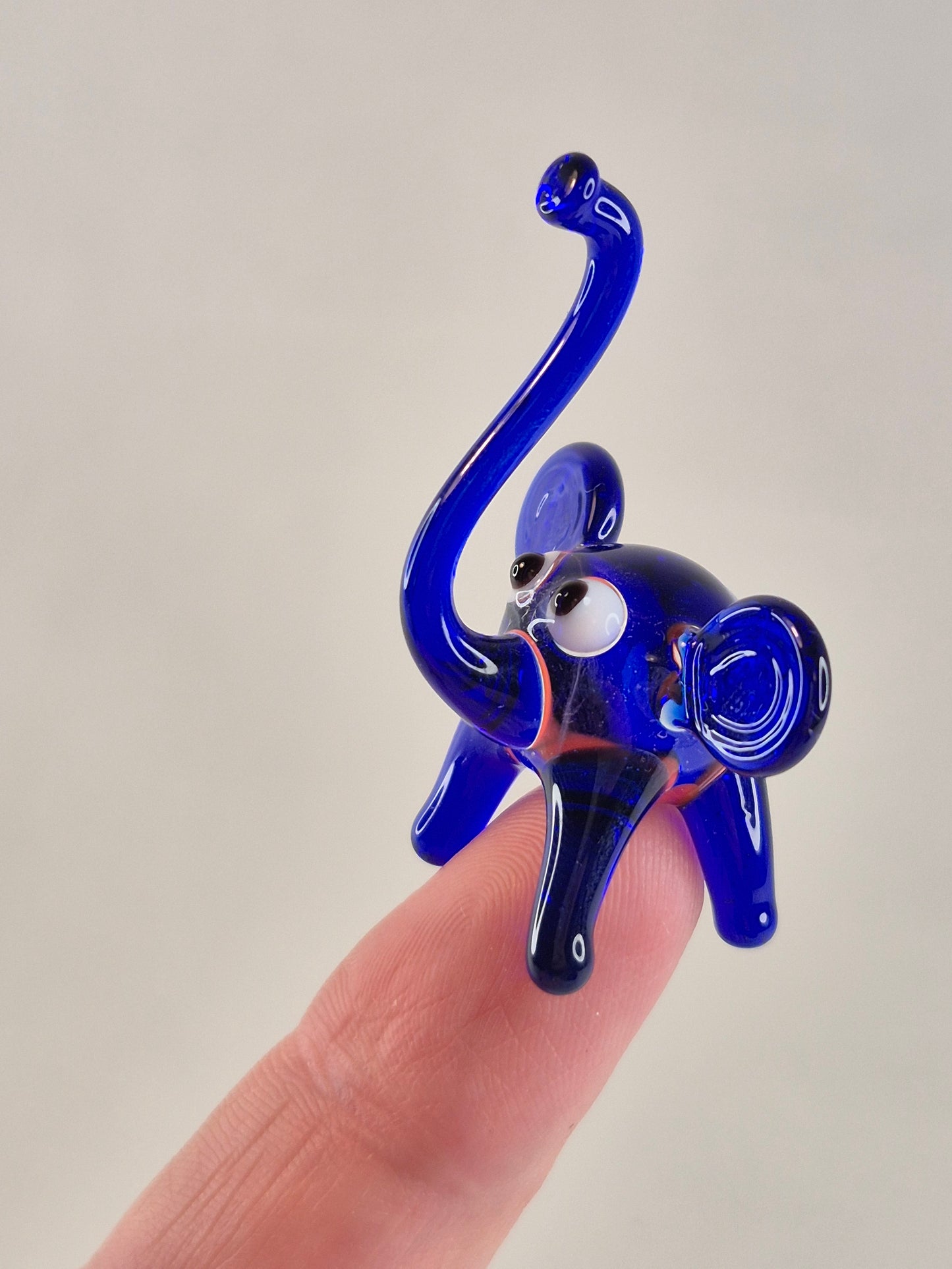 Mini Blue Glass Elephant